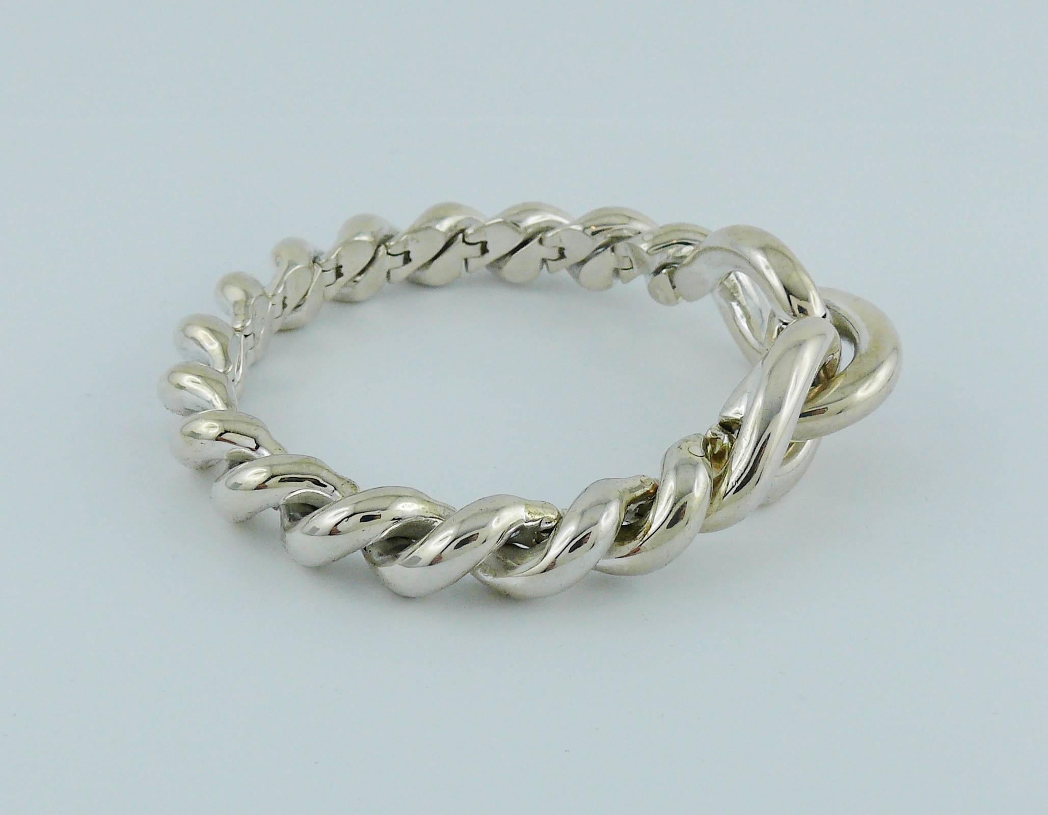 Hermès Vintage Silver Torsades Bracelet In Excellent Condition In Nice, FR