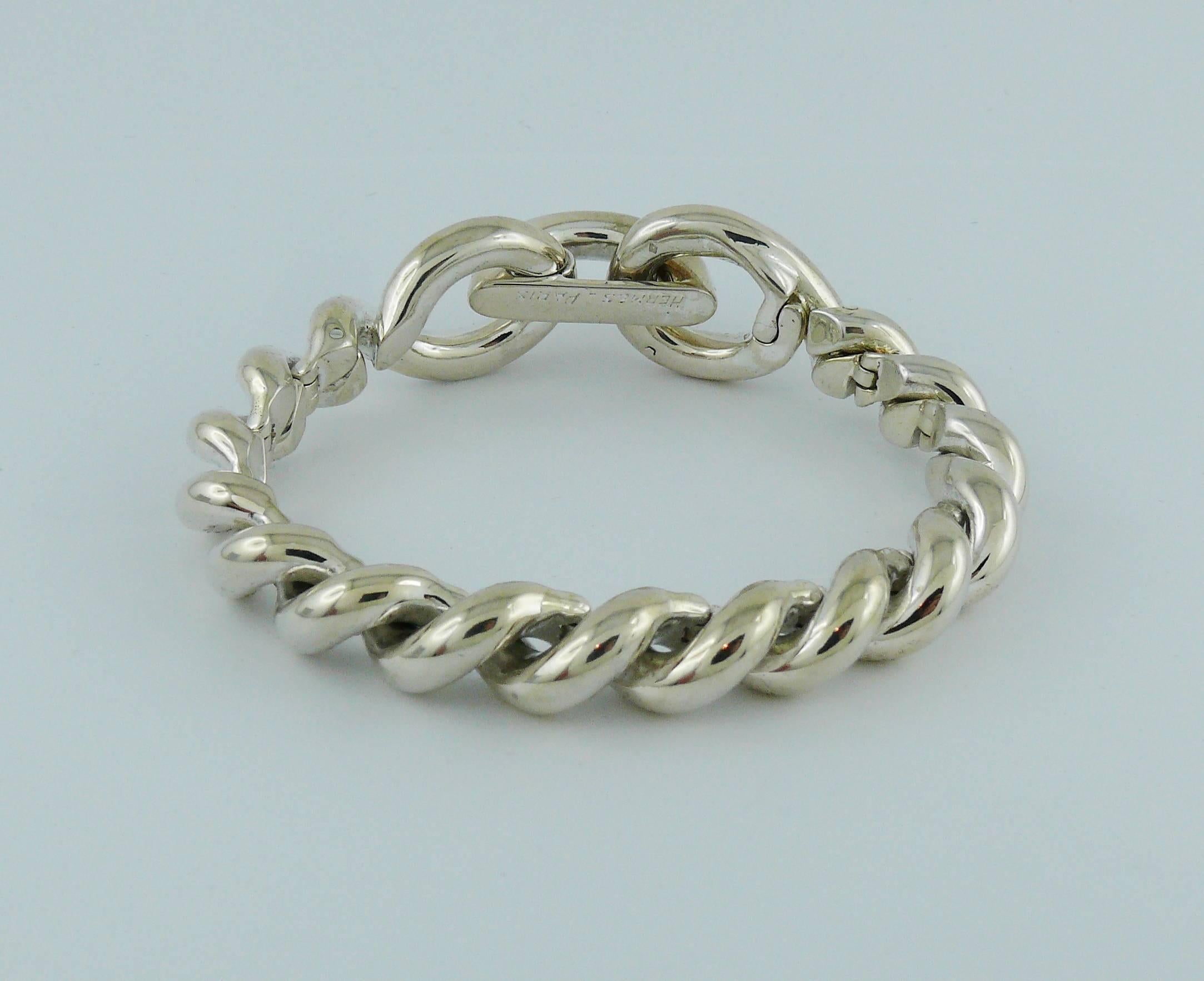 Women's or Men's Hermès Vintage Silver Torsades Bracelet