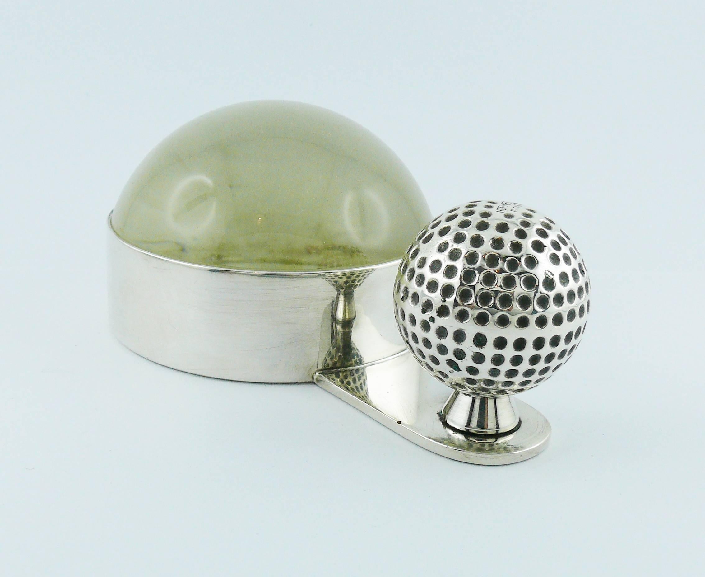 Hermes Vintage Silver Plated Golf Ball Desk Paperweight Magnifier In Good Condition In Nice, FR
