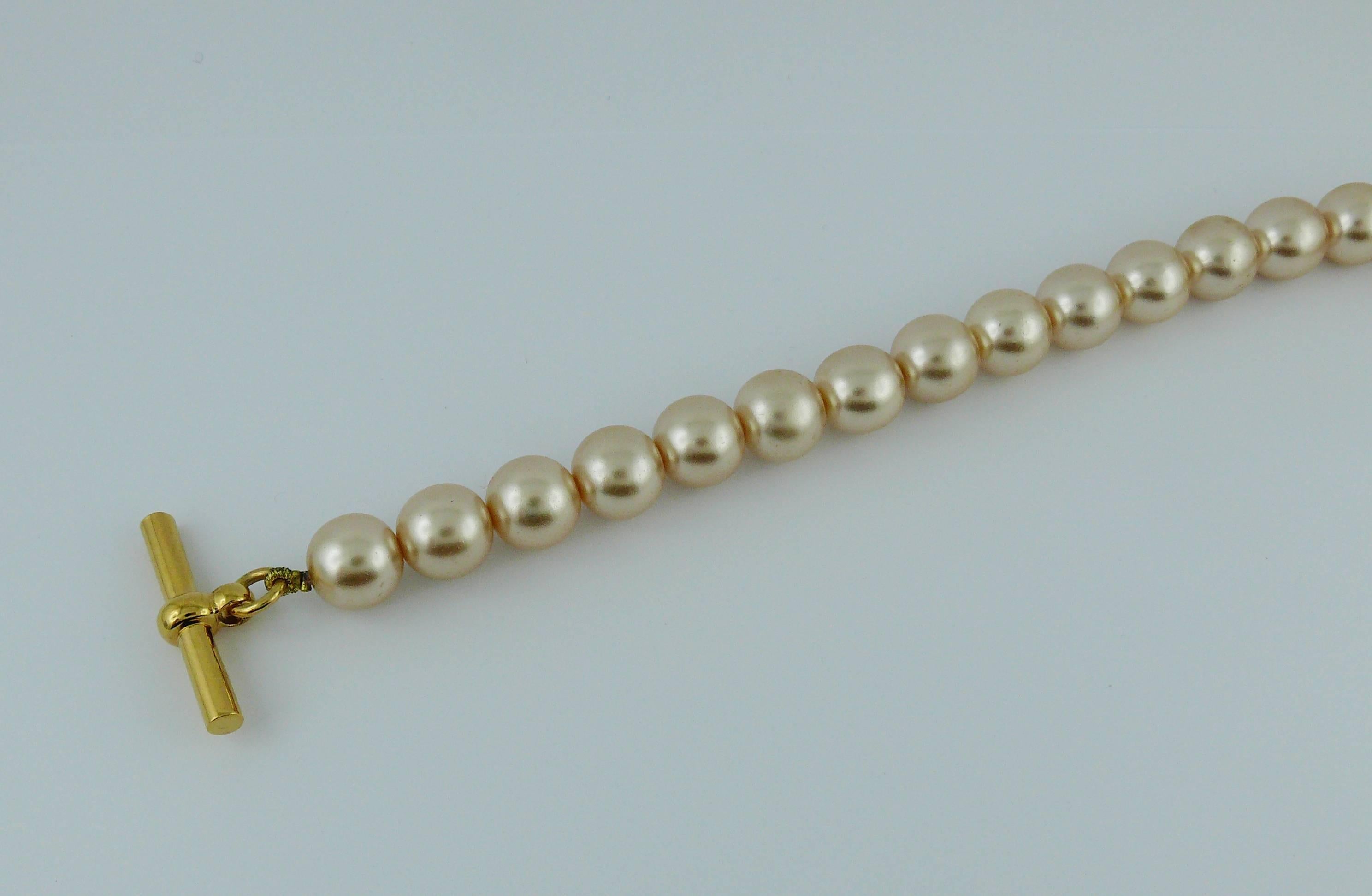 Celine Vintage Long Pearl Necklace Belt 3