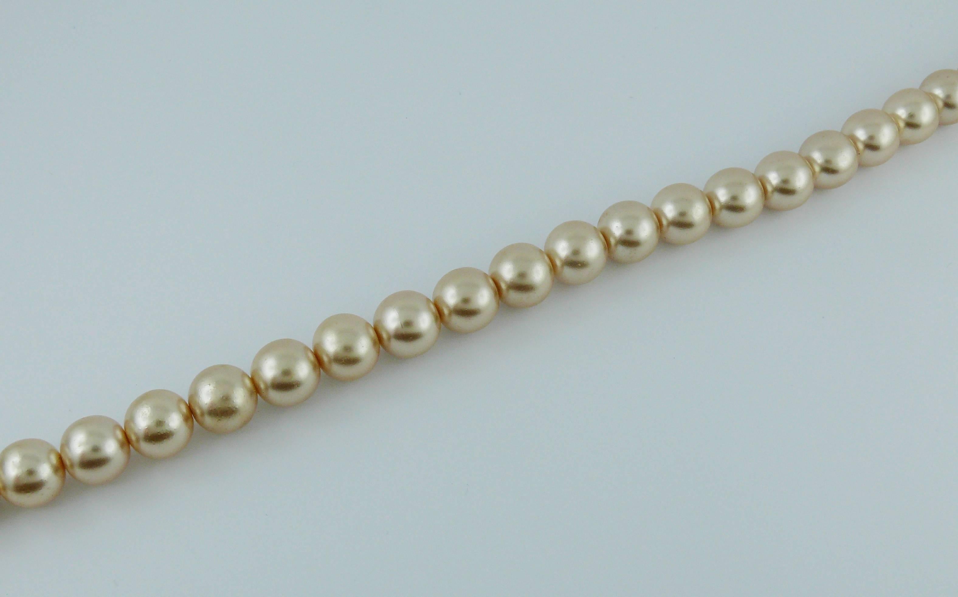 Celine Vintage Long Pearl Necklace Belt 2