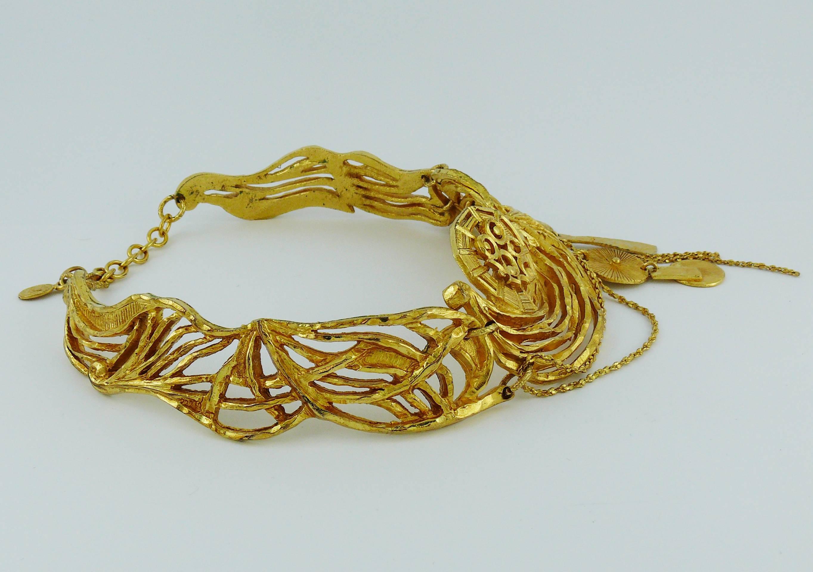 Women's Christian Lacroix Vintage Gold Toned Collar Necklace
