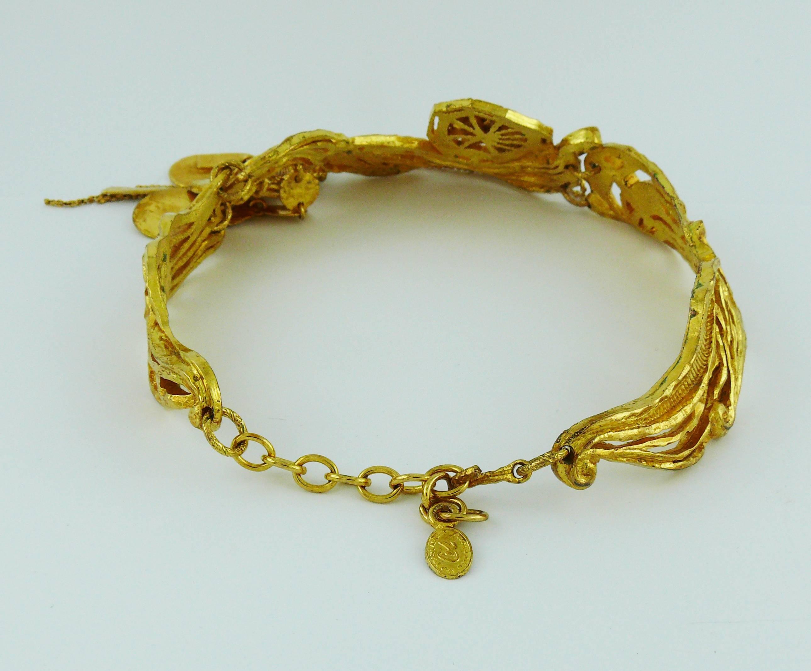 Christian Lacroix Vintage Gold Toned Collar Necklace 2