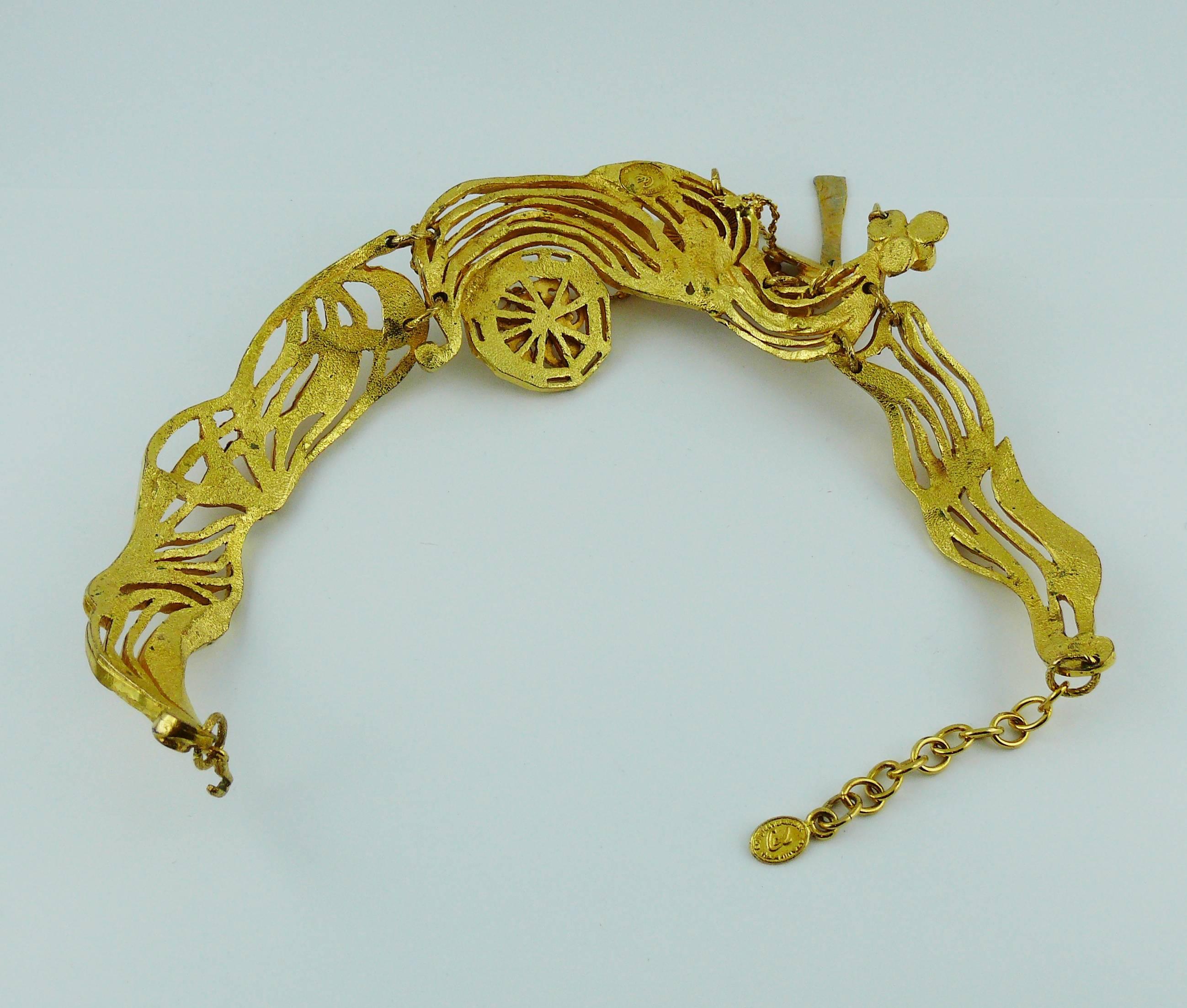 Christian Lacroix Vintage Gold Toned Collar Necklace 3