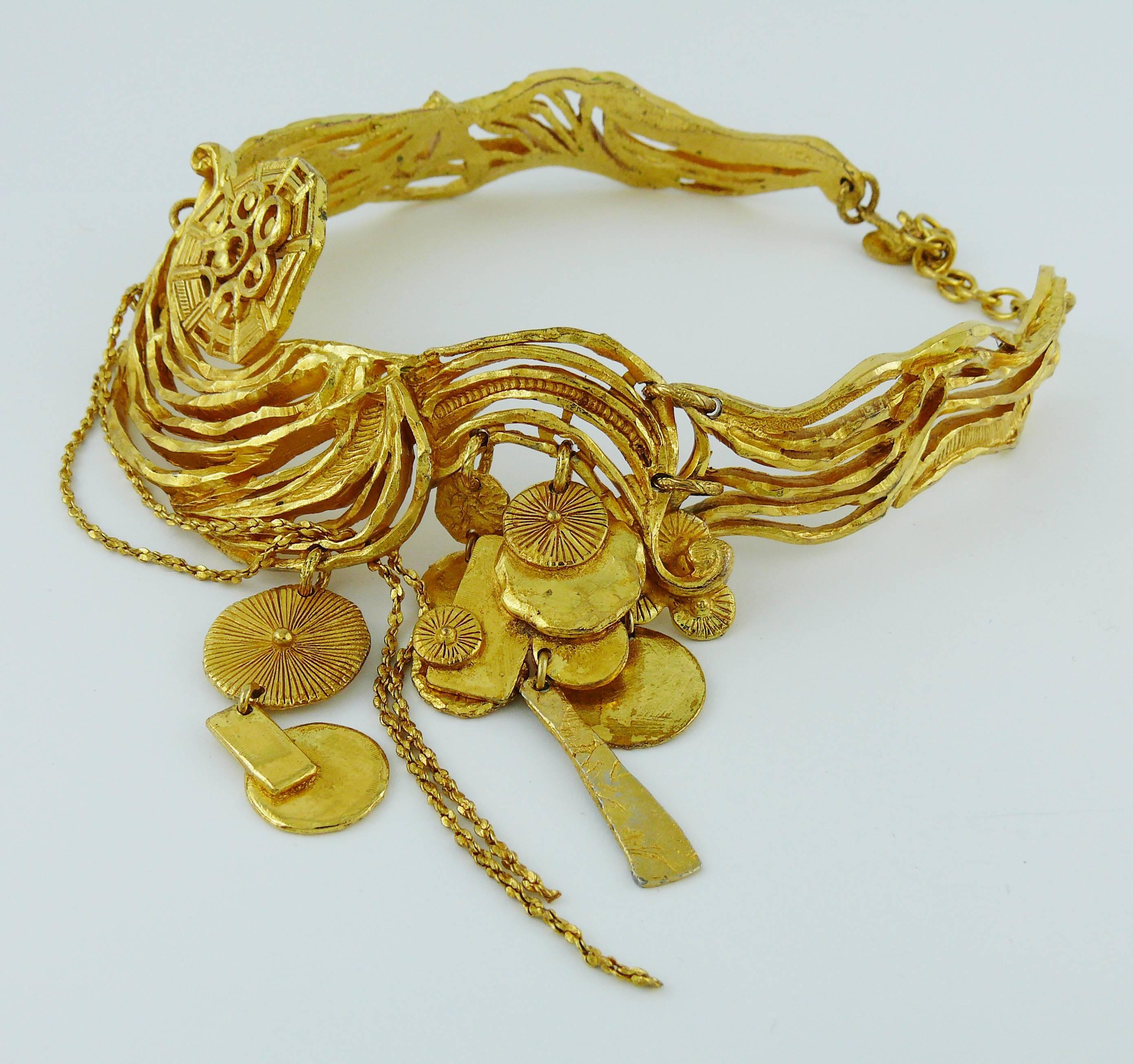 Christian Lacroix Vintage Gold Toned Collar Necklace 1