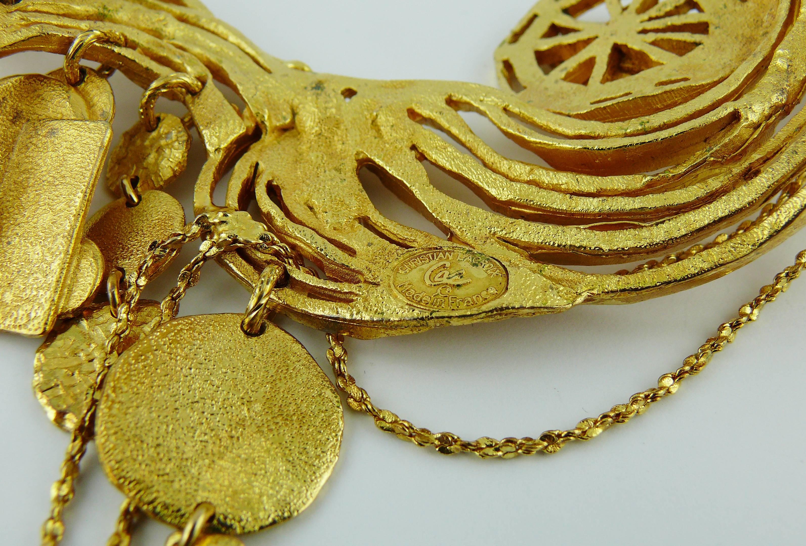 Christian Lacroix Vintage Gold Toned Collar Necklace 5