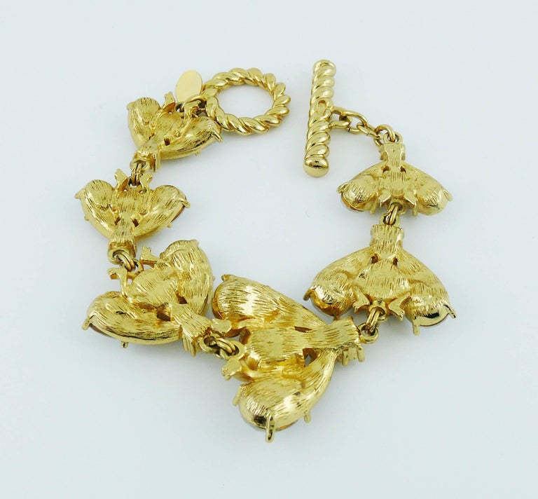 Christian Dior Boutique Vintage Iconic Jewelled Bee Bracelet at 1stDibs
