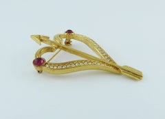 Christian Dior Vintage Jewelled Pierced Heart Brooch