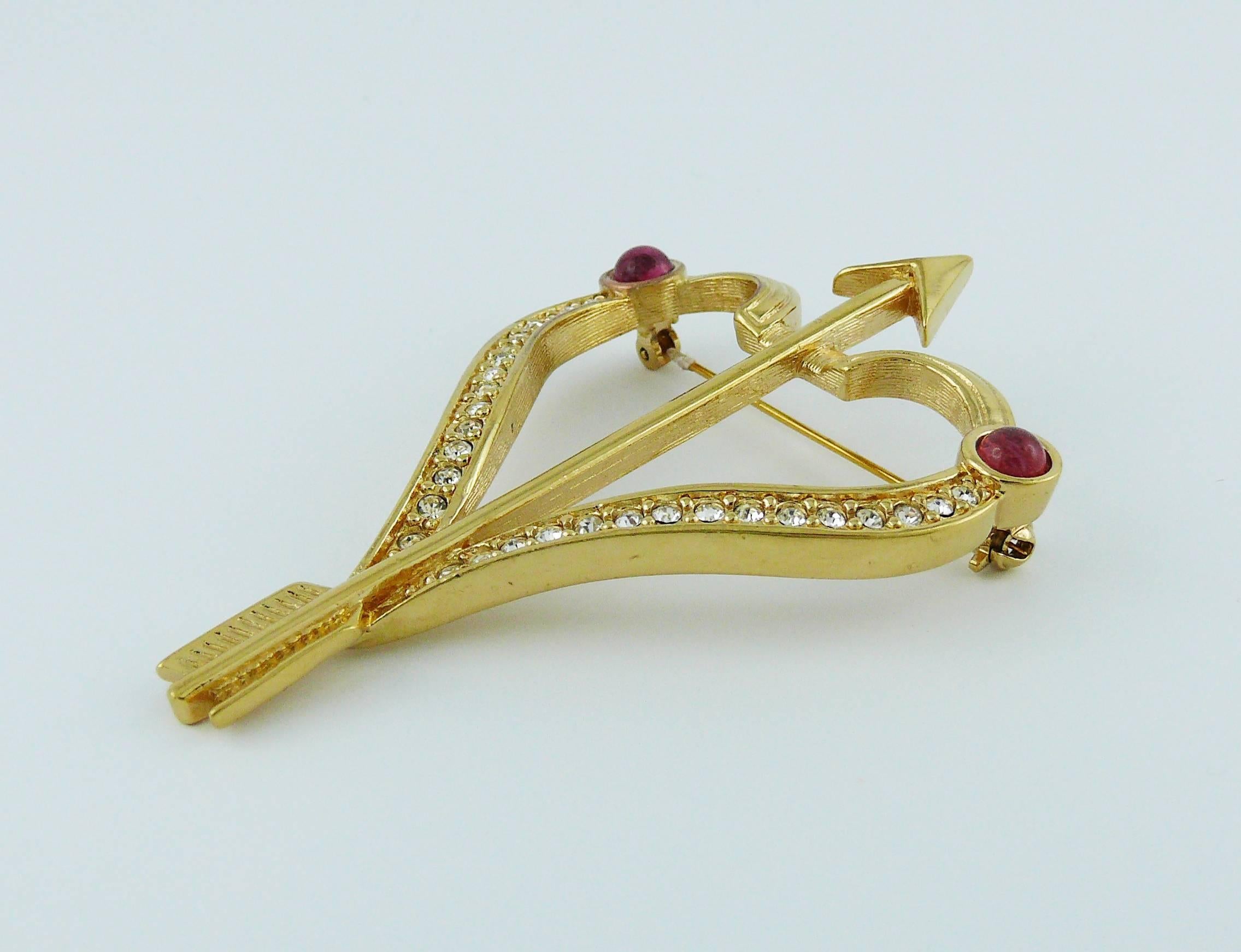 Christian Dior Vintage Jewelled Pierced Heart Brooch In Good Condition In Nice, FR