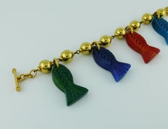 Yves Saint Laurent YSL Vintage Sea Life Charm Bracelet
