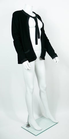 Chanel Employee Uniform Black Wool Cardigan with CC Logo Size XL