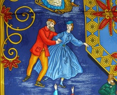 Hermes Vintage Silk Jacquard Carre Scarf "Joies d'Hiver" by Joachim Metz