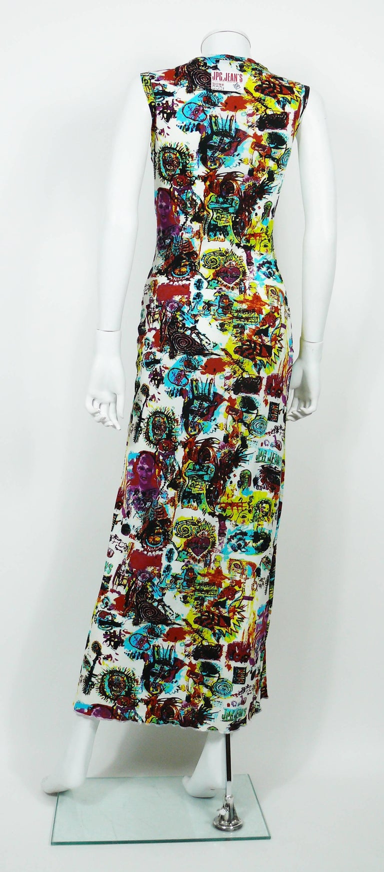 Jean Paul Gaultier Vintage Basquiat Print Inspired Maxi Dress Size S at ...