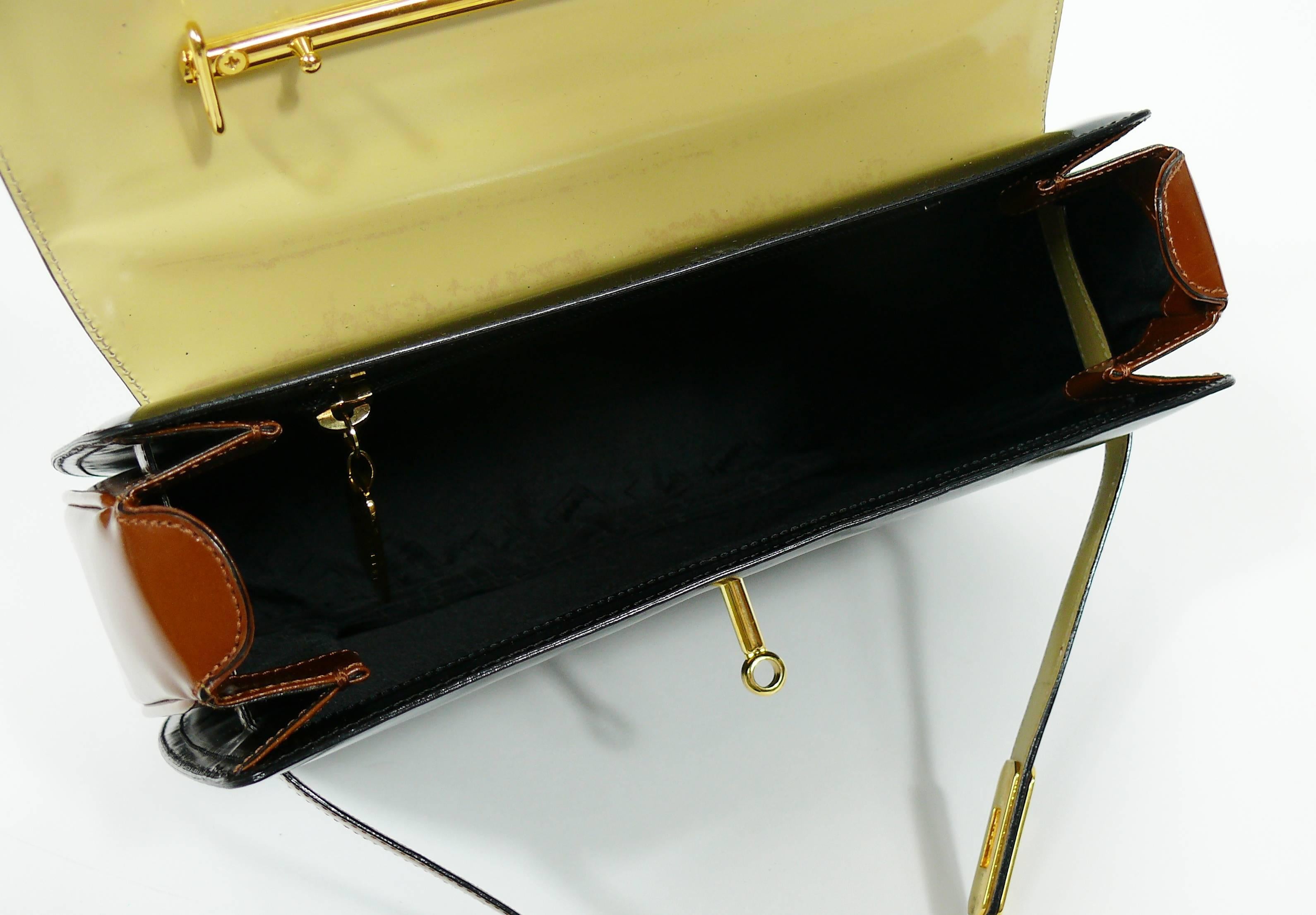 Moschino Vintage Color Block Leather Handbag 2