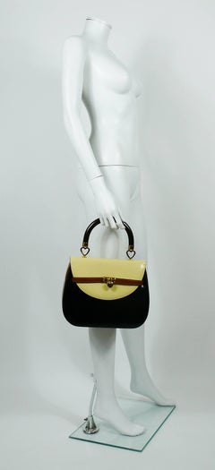 Moschino Vintage Color Block Leather Handbag