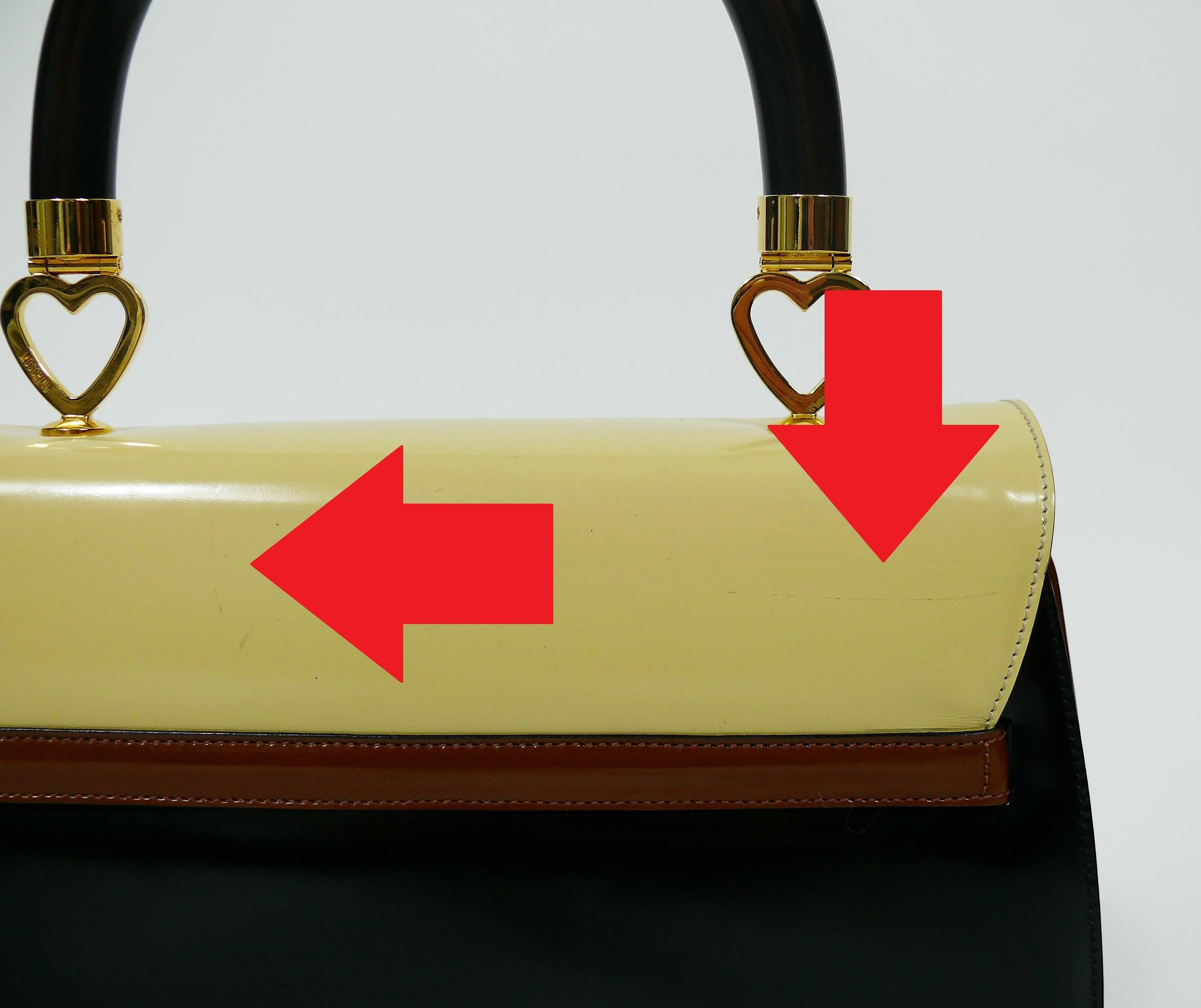 Moschino Vintage Color Block Leather Handbag 7