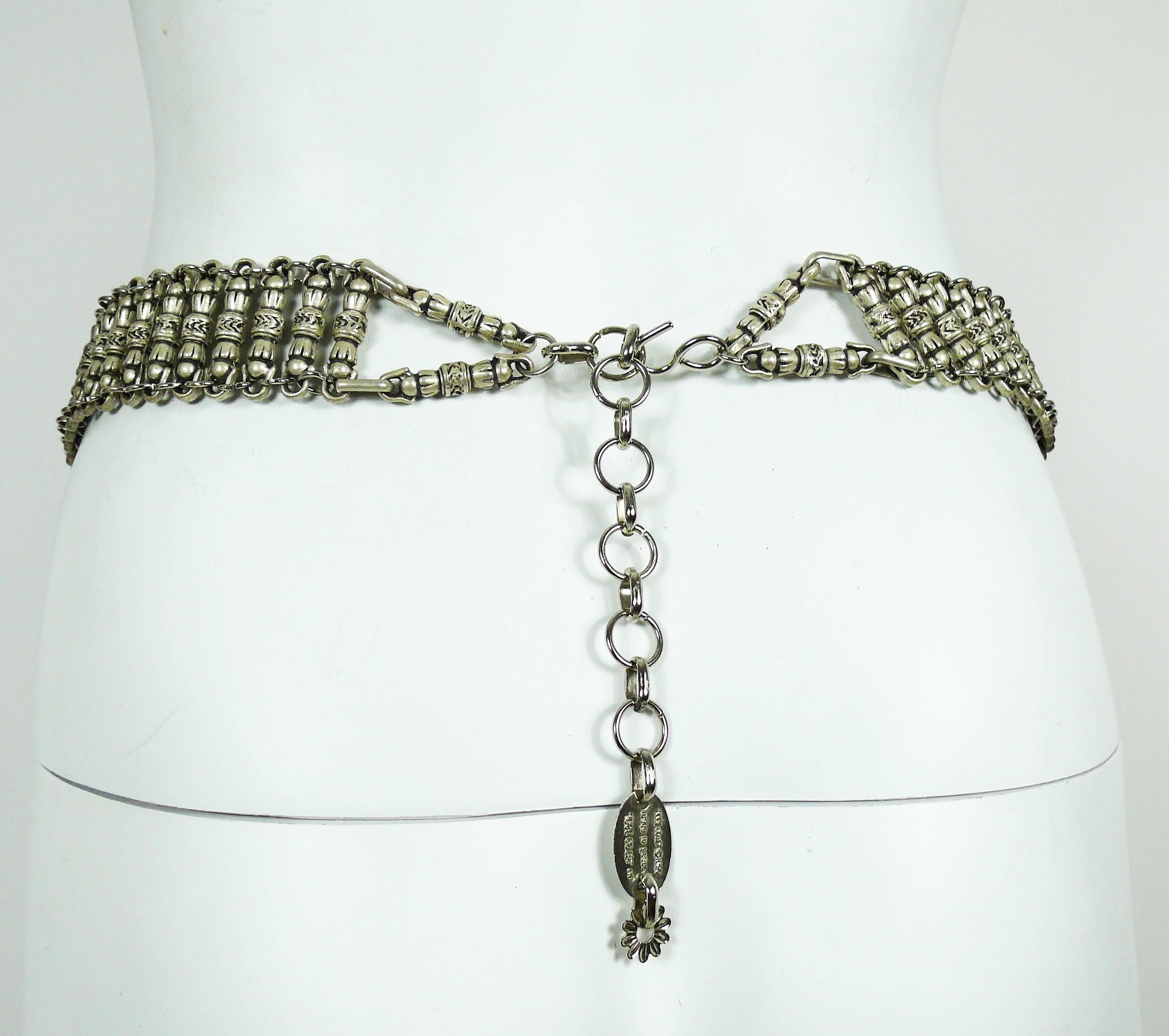Jose Cotel Vintage 1985 Ethnic Inspired Belt Necklace with Claw Charms For Sale 9