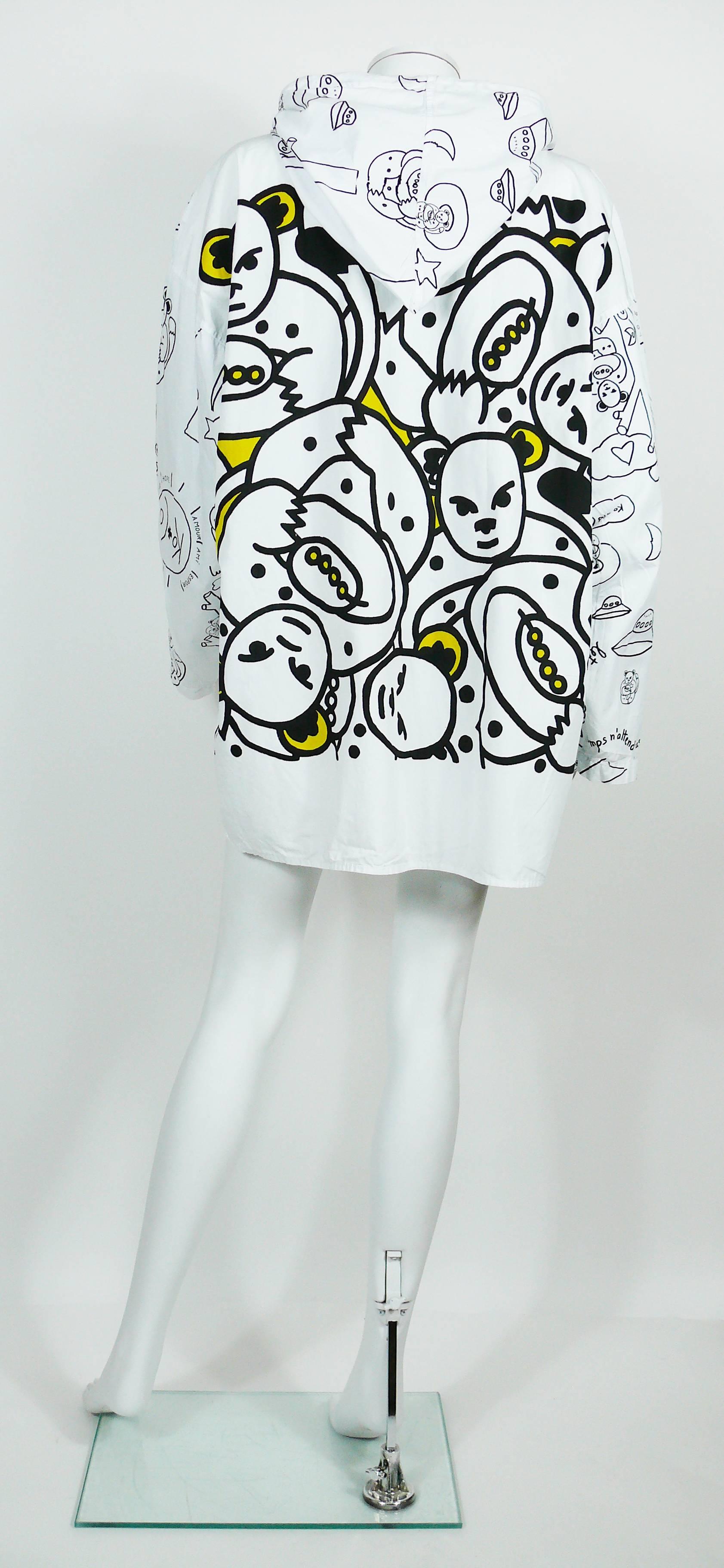 Ko und Co Vintage-Jacke mit Kapuze aus Baumwolle mit Print  im Zustand „Hervorragend“ im Angebot in Nice, FR