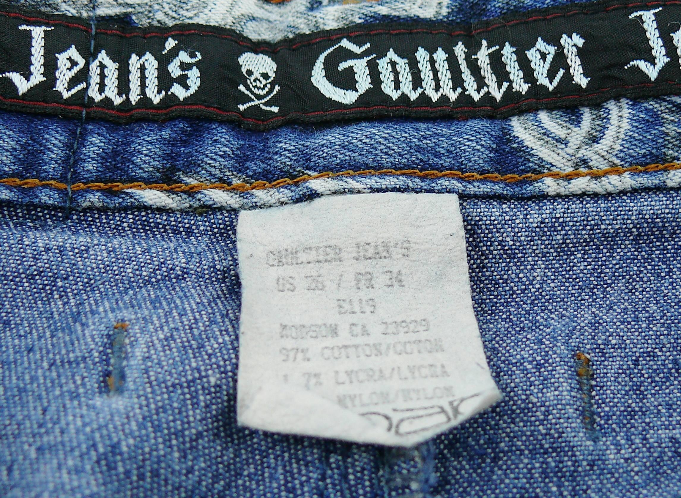 Jean Paul Gaultier Vintage Tattoo Denim Skinny Pants Trousers 3