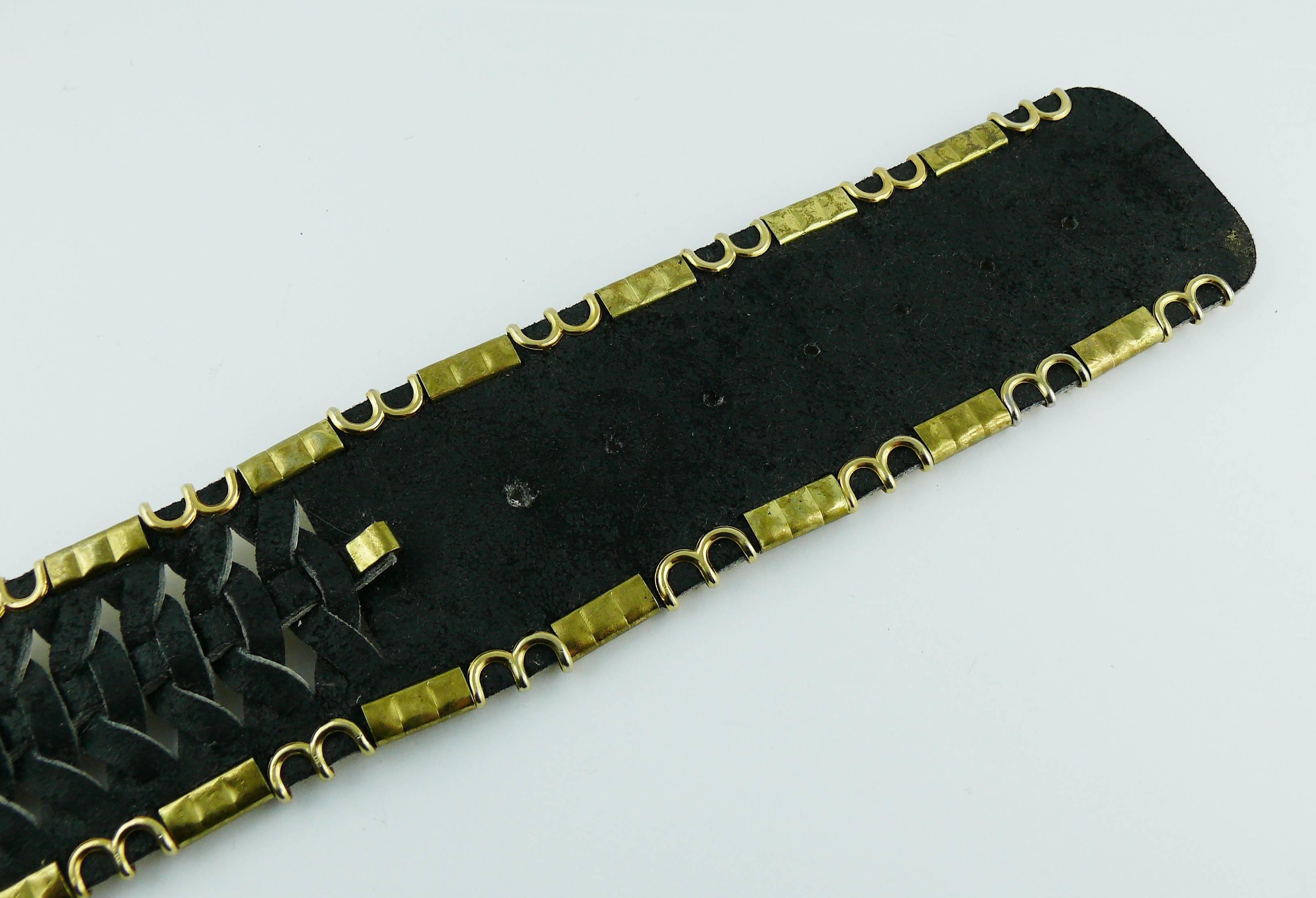 Jose Cotel Vintage Leopard Woven Leather Belt 9