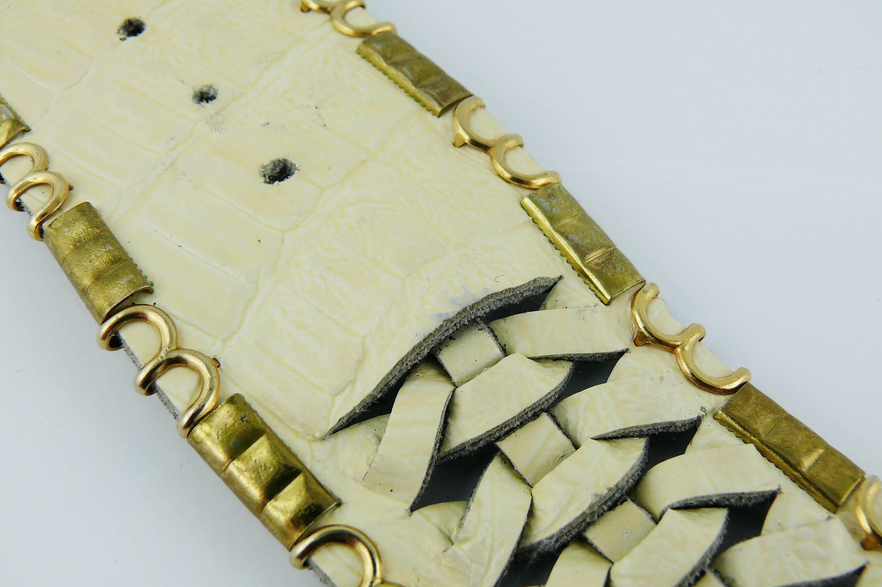 Jose Cotel Vintage Leopard Woven Leather Belt 13