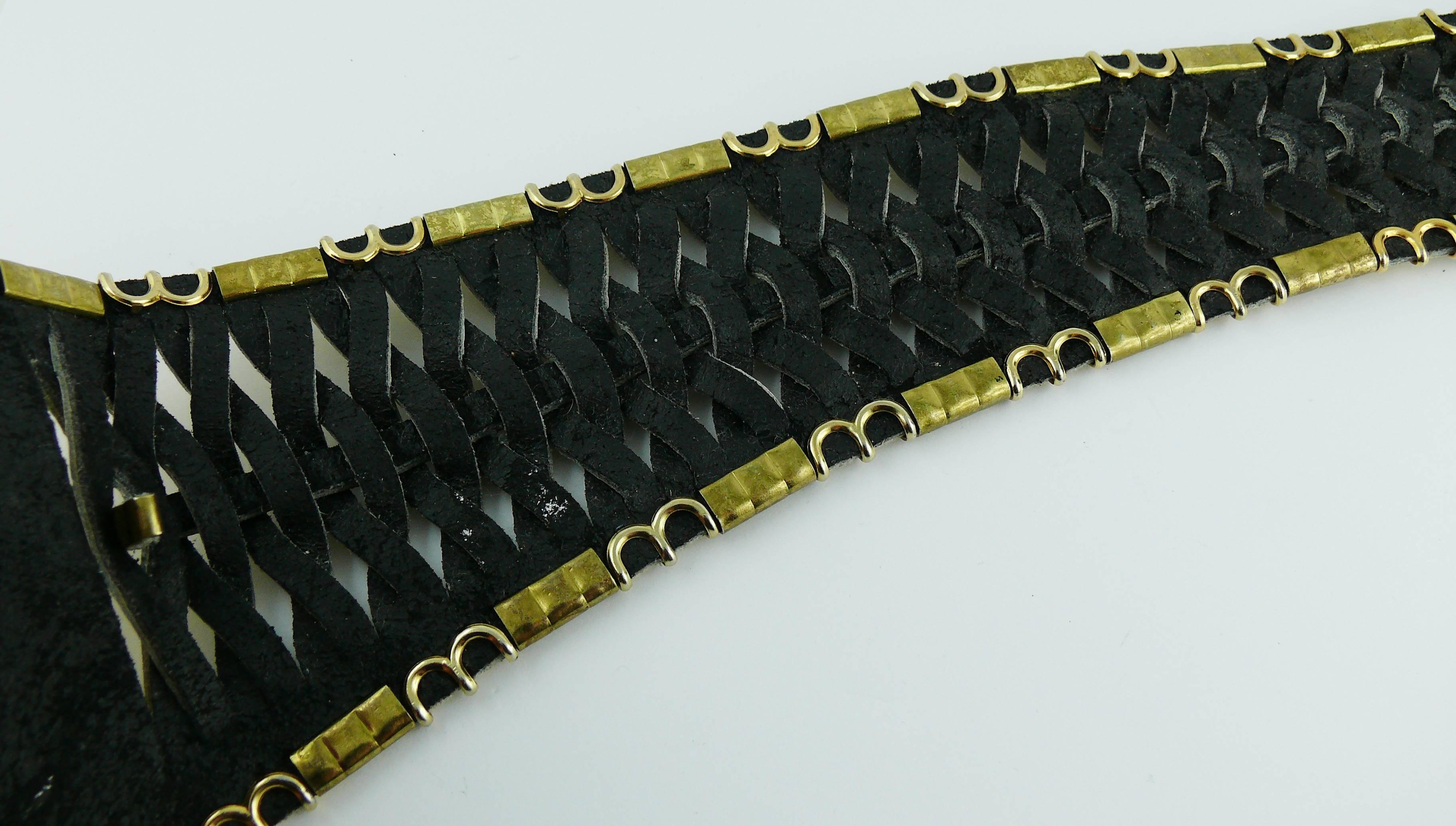 Jose Cotel Vintage Leopard Woven Leather Belt 8