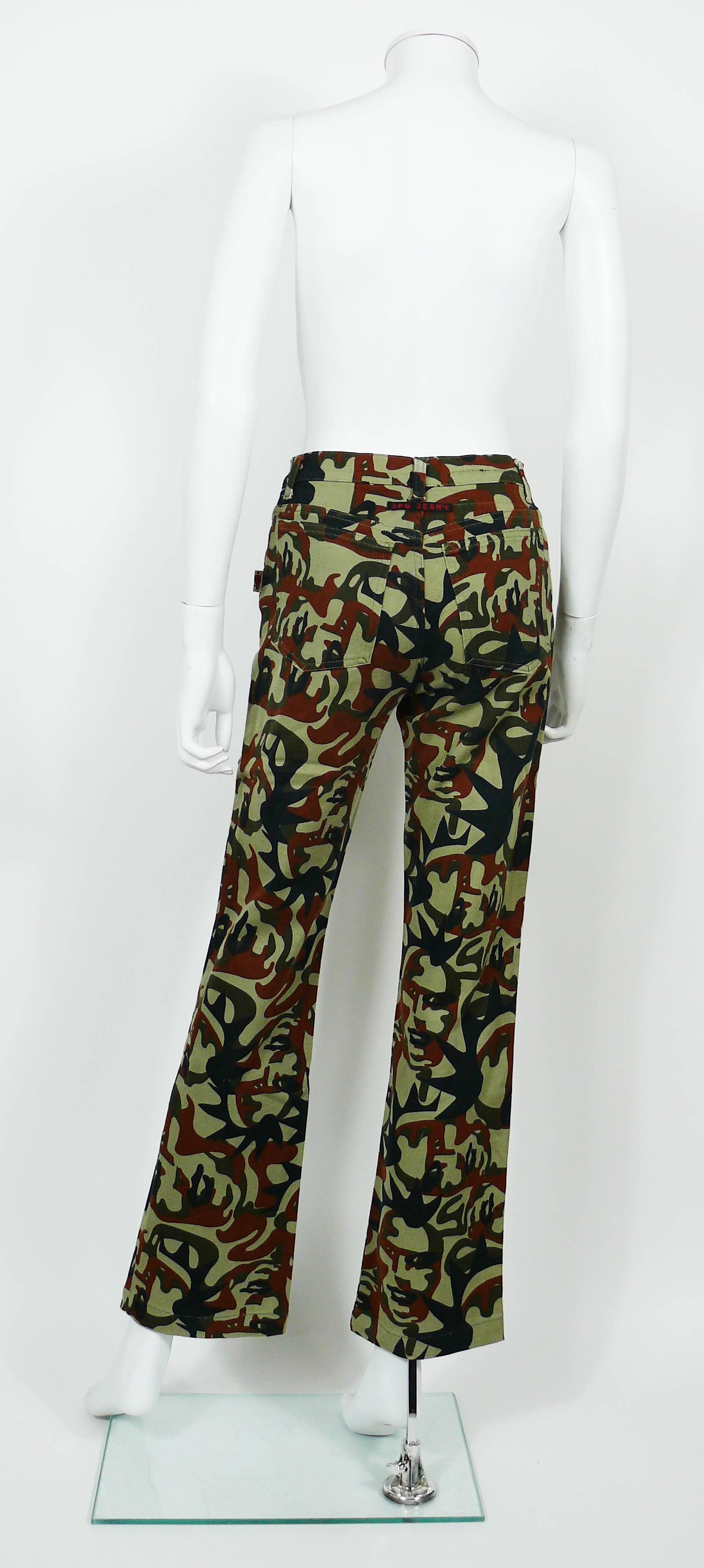 Jean Paul Gaultier Vintage Camouflage Faces Pants Trousers In Excellent Condition In Nice, FR