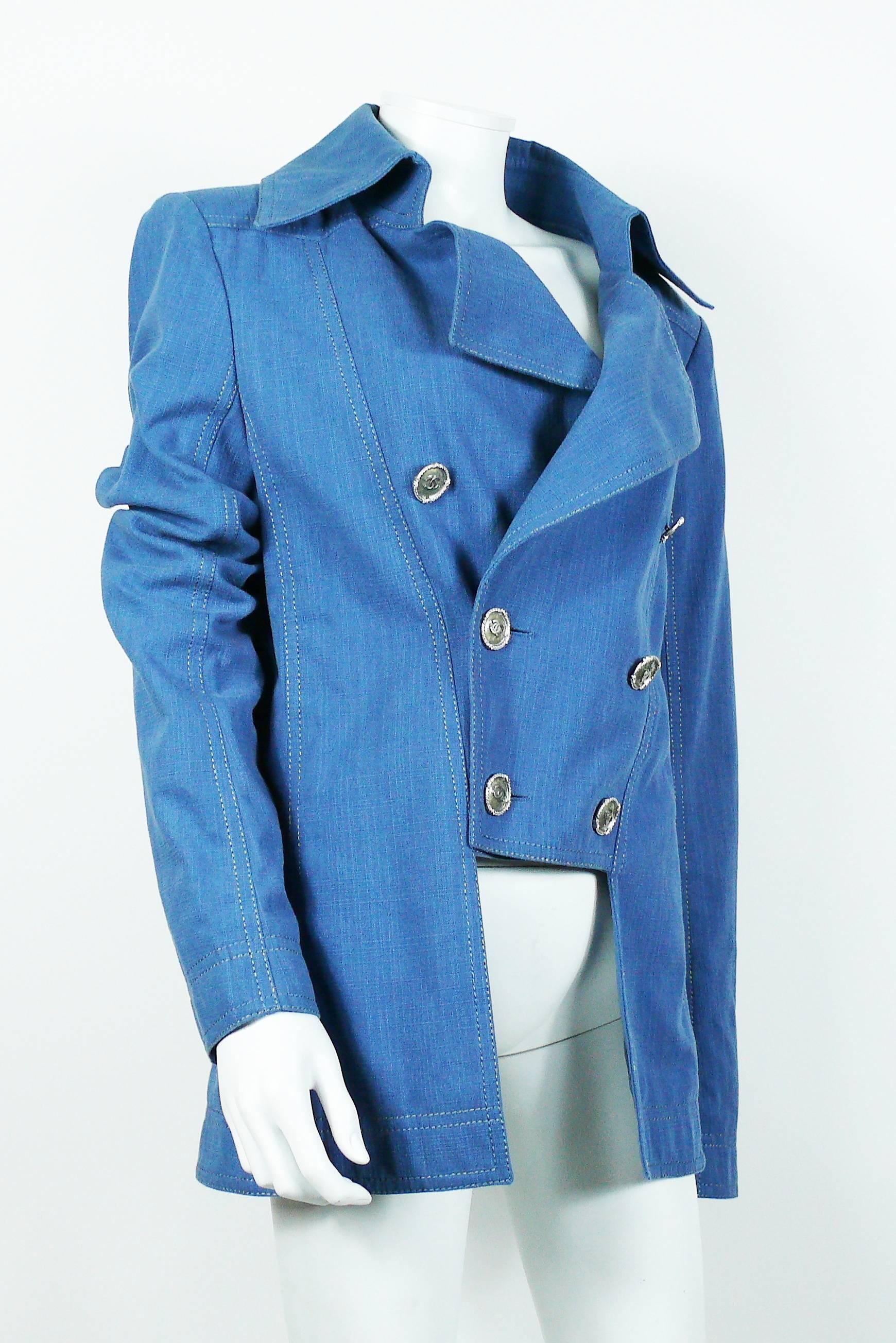 Blue Chanel Cruise Resort 2013 Collection Chambray Runway Jacket
