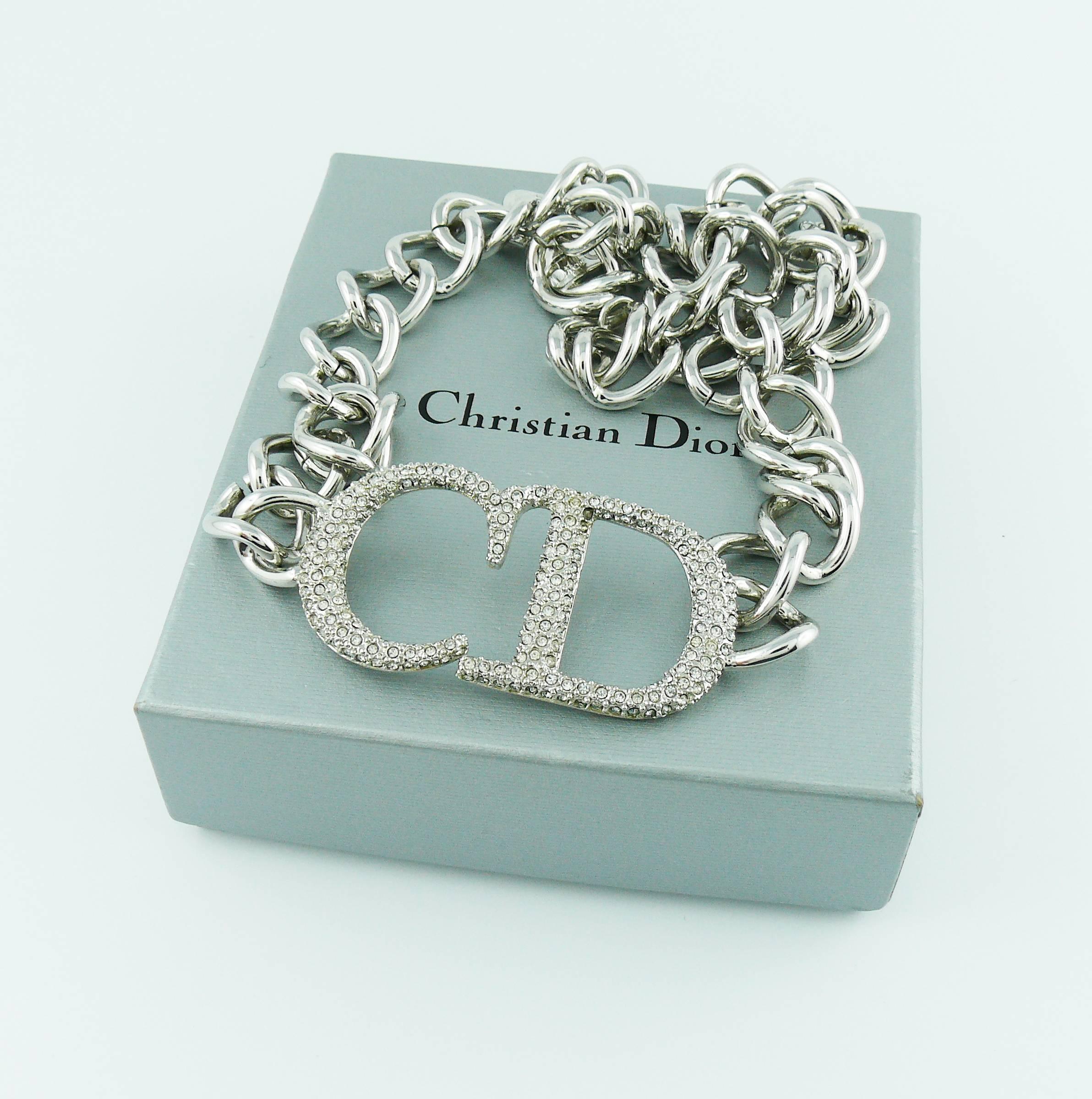 christian dior choker silver