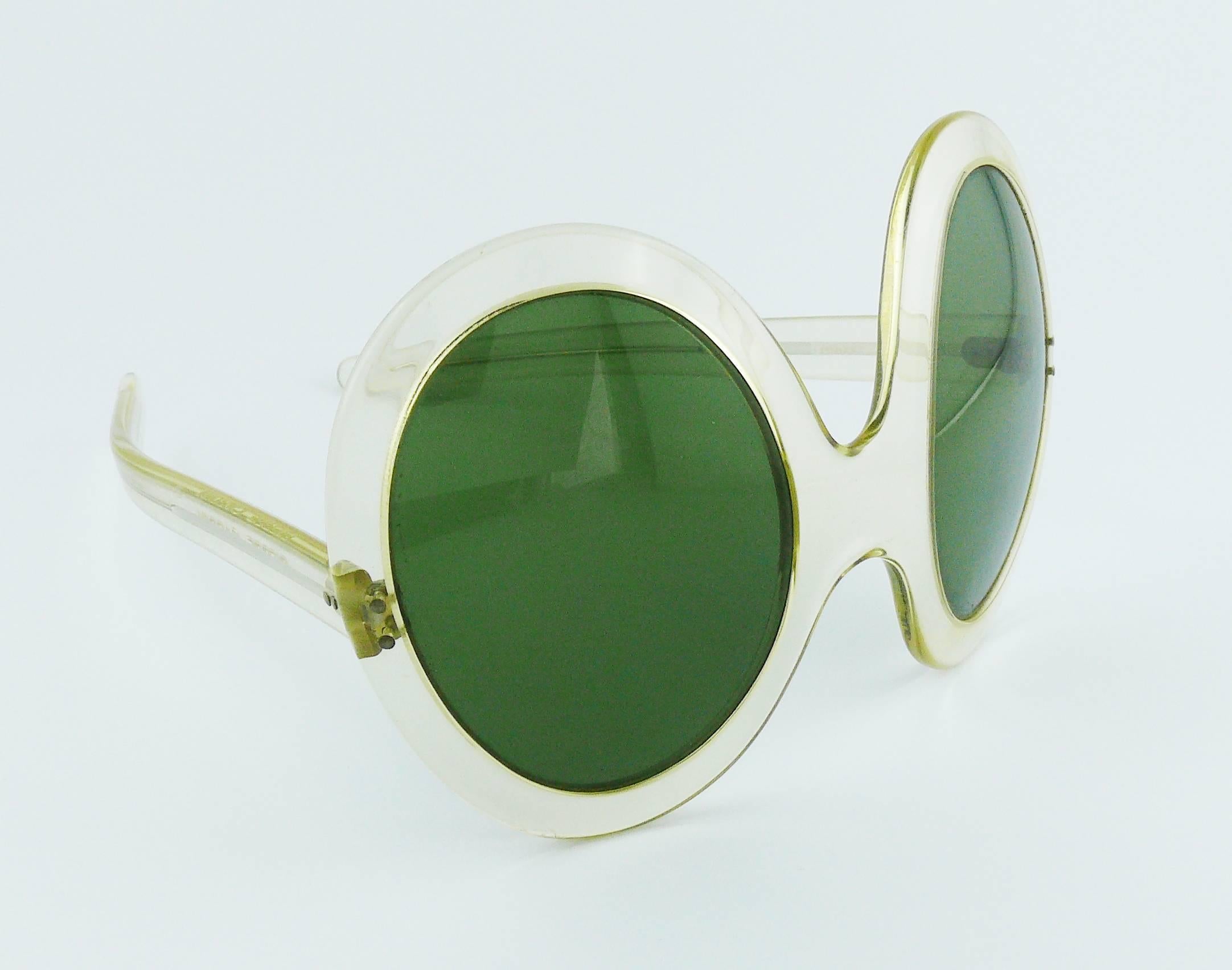 Women's Pierre Cardin Vintage Lucite Oversized Avantgarde Sunglasses