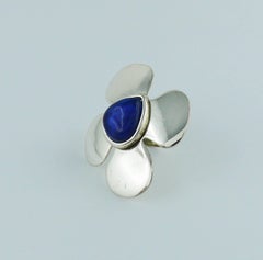 Yves Saint Laurent YSL Vintage Silver Toned Flower Ring