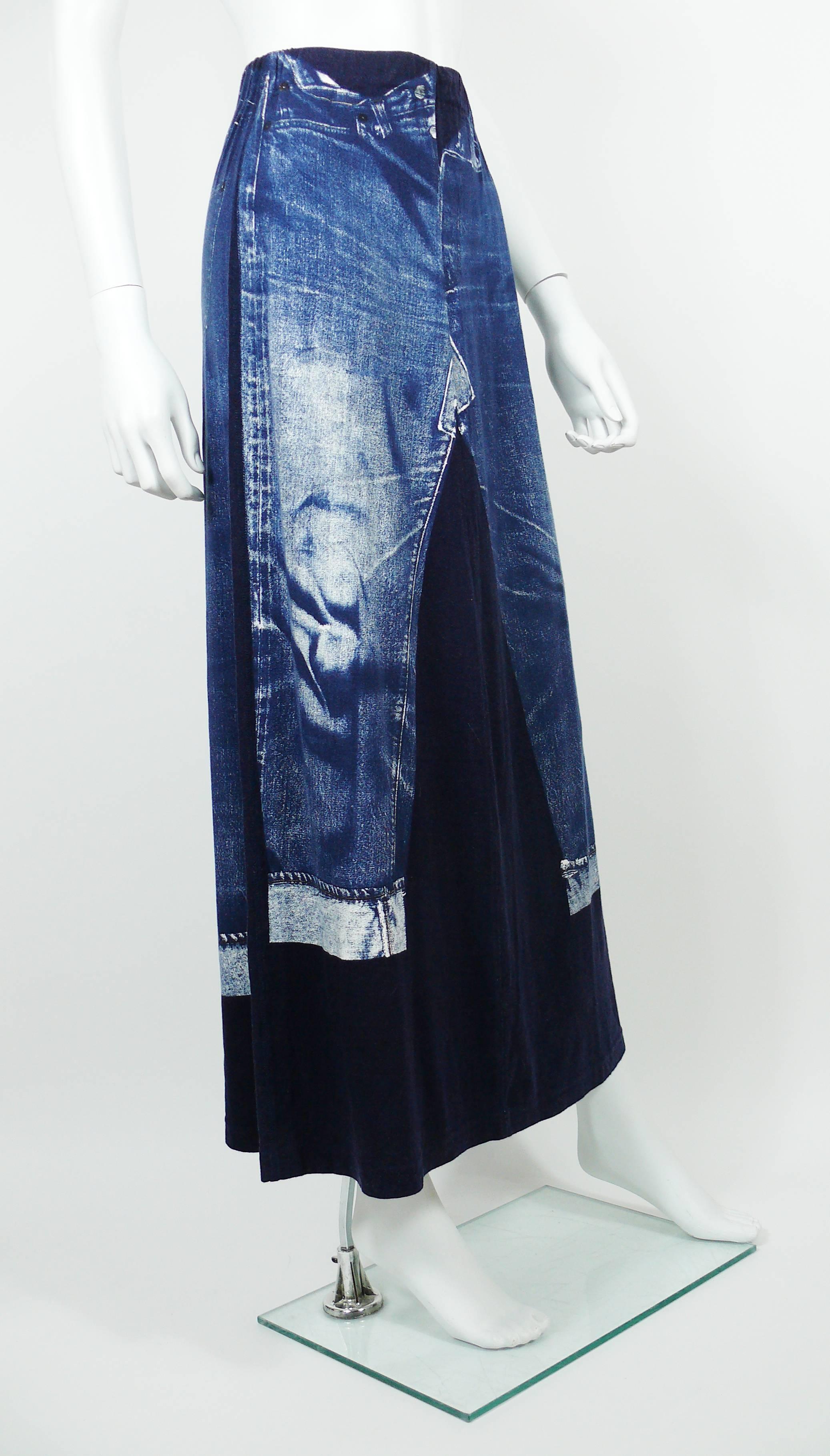 Jean Paul Gaultier Vintage Trompe L'oeil Maxi Skirt In Good Condition In Nice, FR