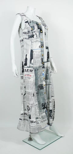 Moschino Vintage Iconic Newspaper Print Dress US Size 4