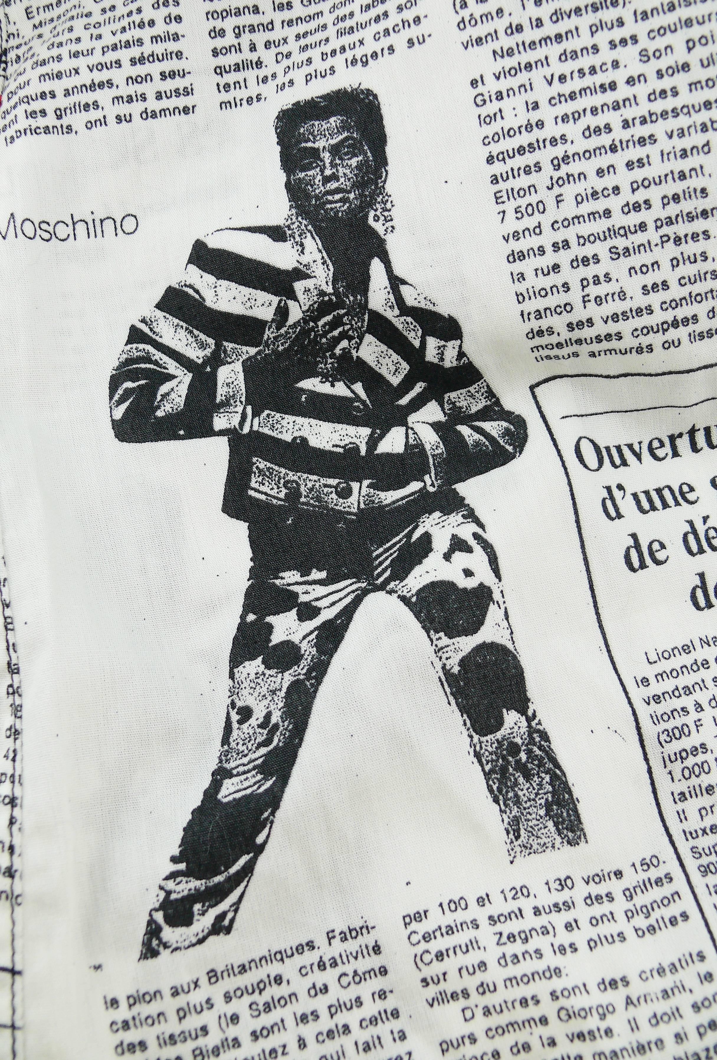 Moschino Vintage Iconic Newspaper Print Dress US Size 4 2