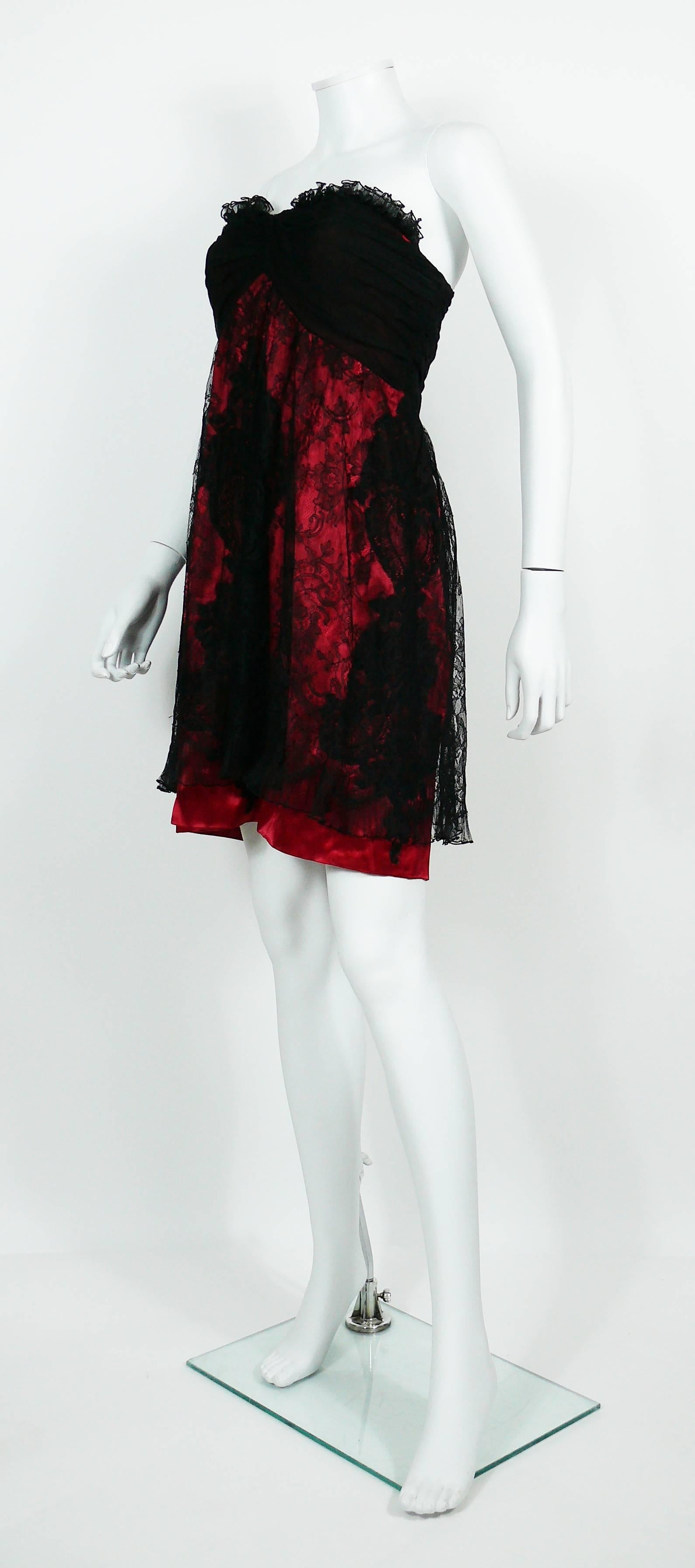 Christian Lacroix Vintage 1990s Black Lace Cocktail Dress 2