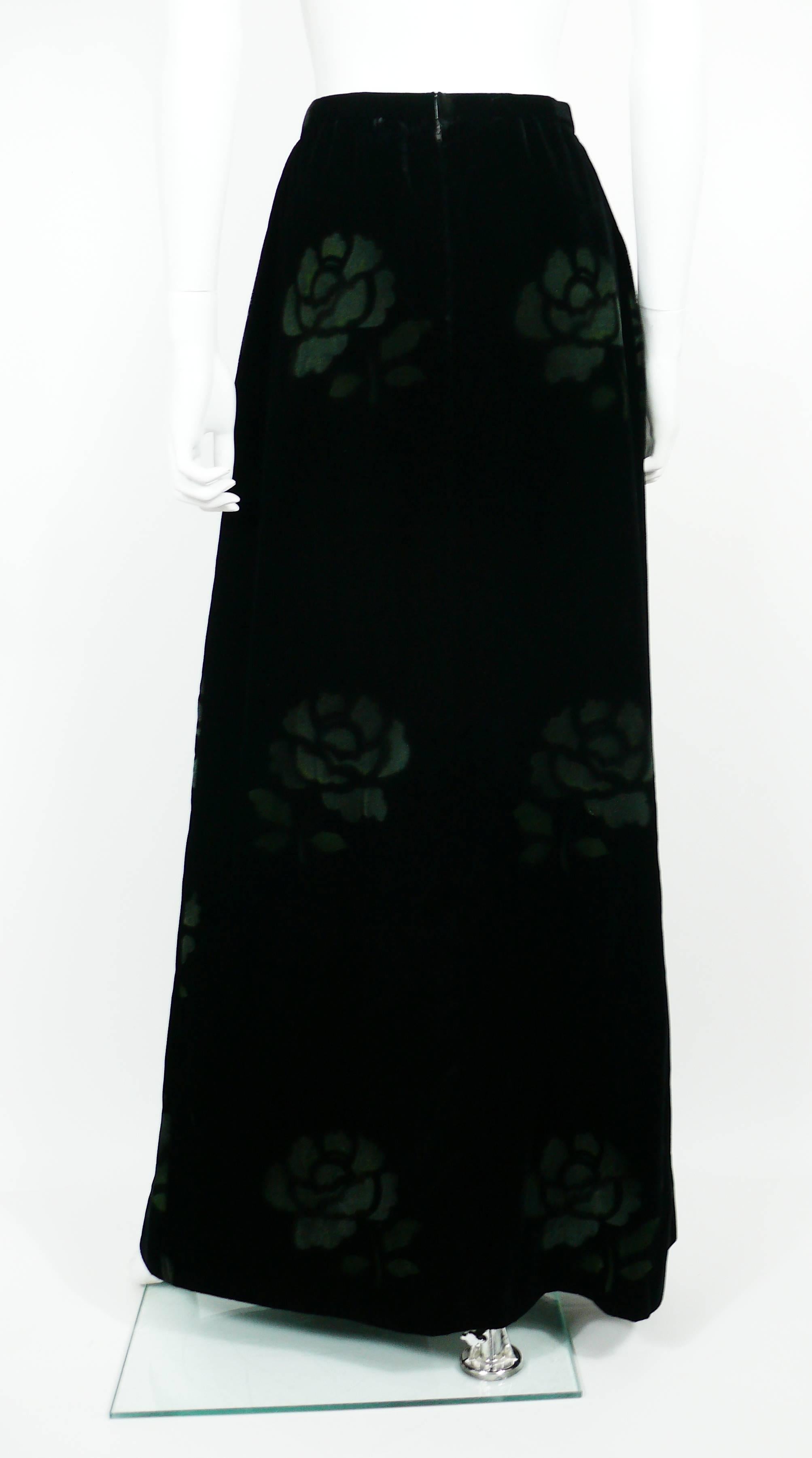 Jean Louis Scherrer Boutique Vintage Black Velvet Maxi Length Wrap Skirt 4