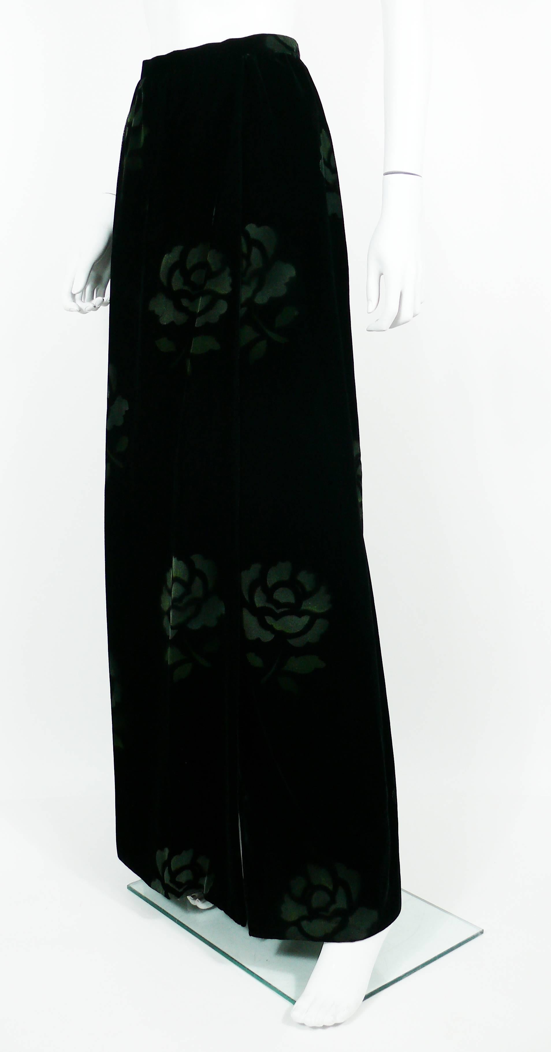 Jean Louis Scherrer Boutique Vintage Black Velvet Maxi Length Wrap Skirt 2