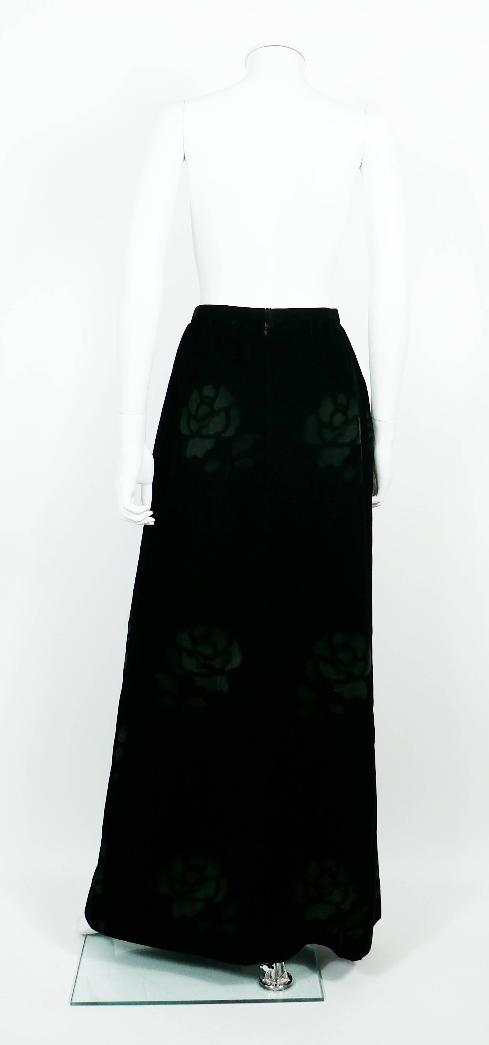 Jean Louis Scherrer Boutique Vintage Black Velvet Maxi Length Wrap Skirt 3