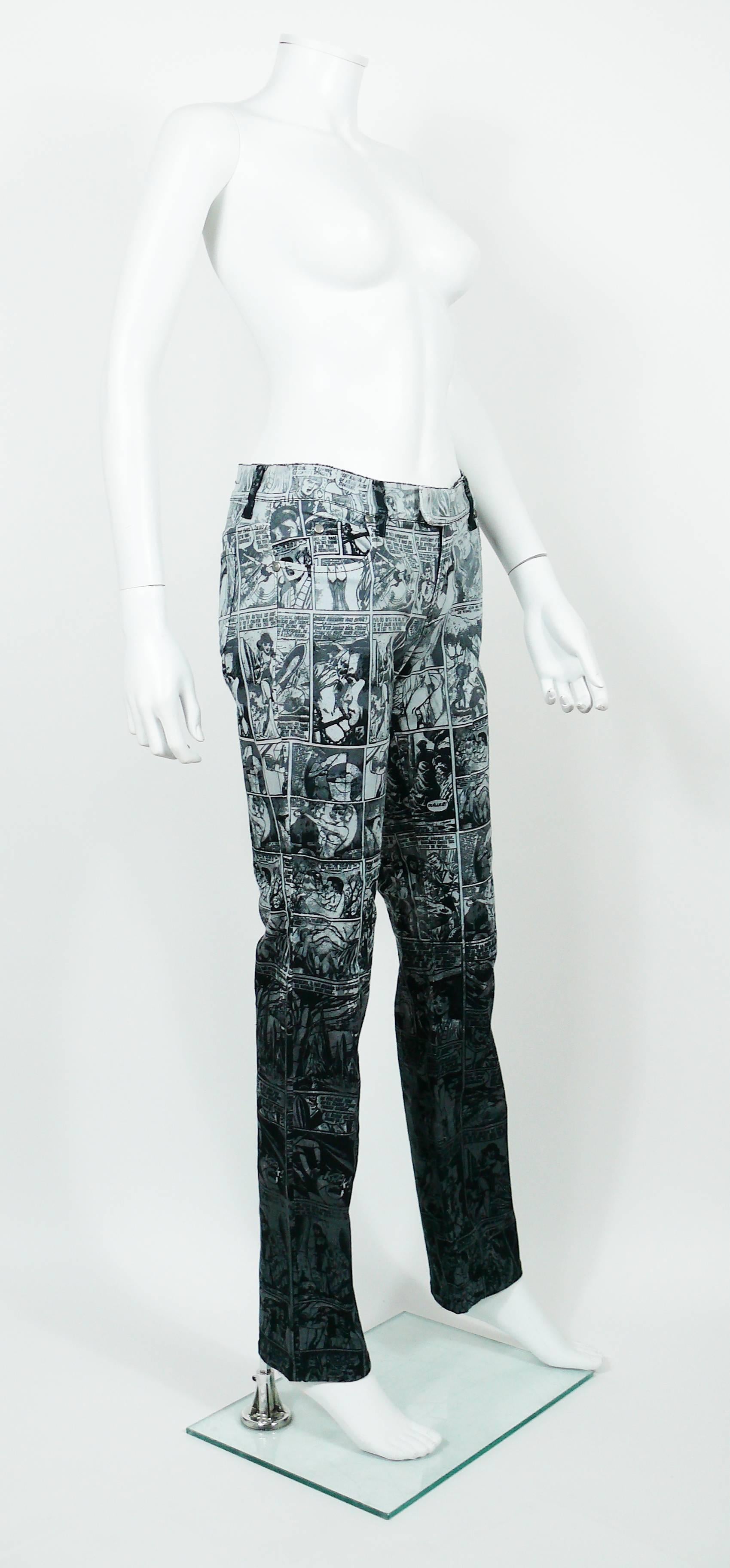 JEAN PAUL GAULTIER vintage pants trousers featuring an opulent black and grey 