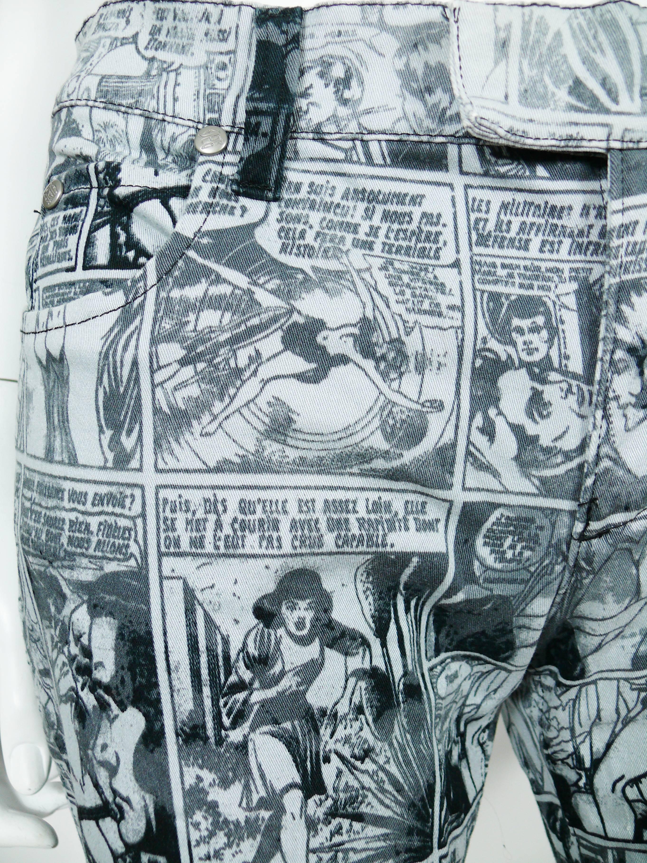Jean Paul Gaultier Comic Cartoon Print Pants Trousers  In Excellent Condition In Nice, FR