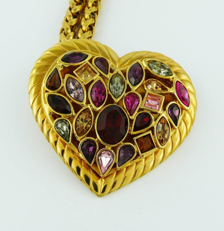 Yves Saint Laurent YSL Vintage Jewelled Heart Chain Belt at 1stDibs ...