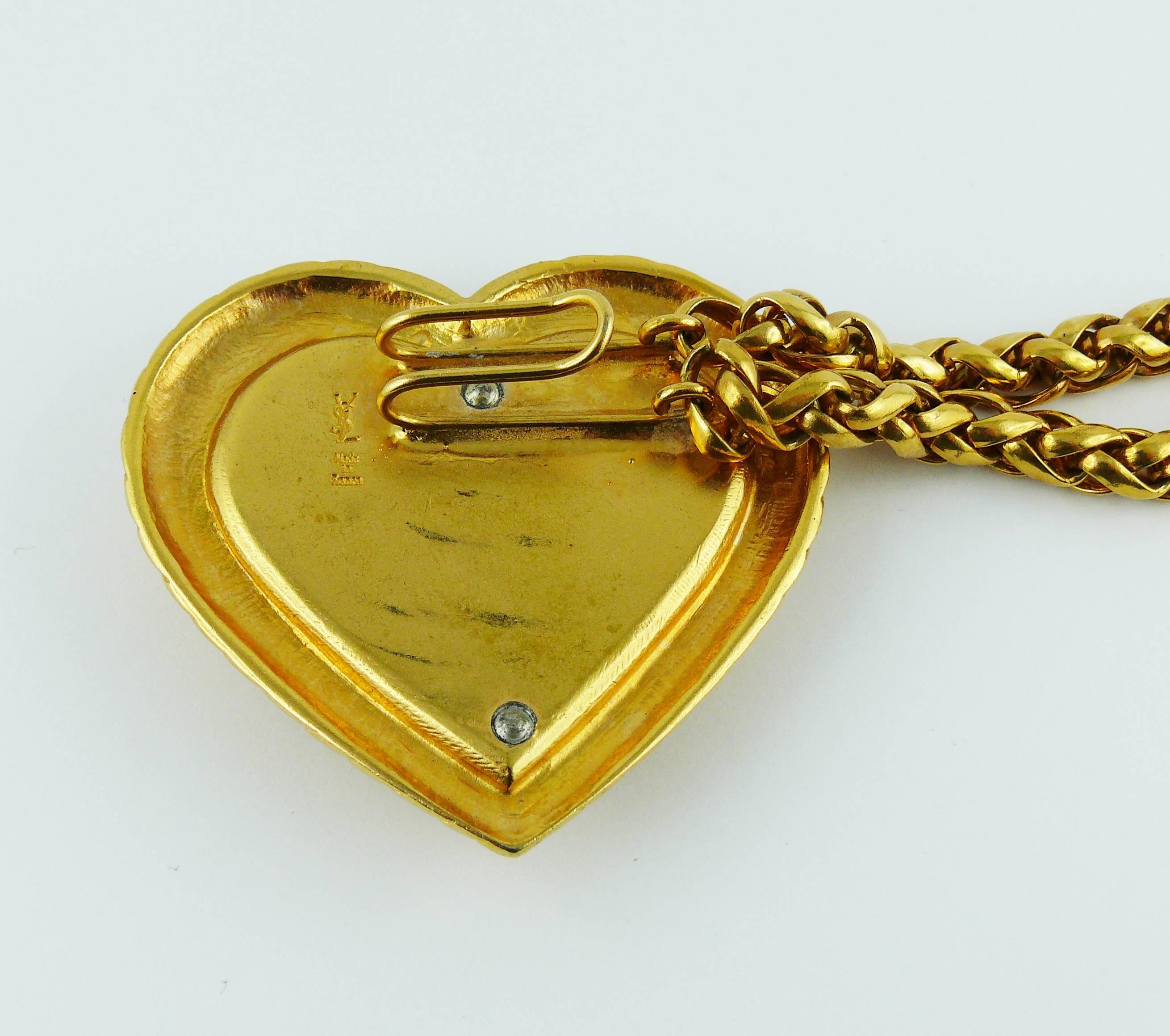 Yves Saint Laurent YSL Vintage Jewelled Heart Chain Belt 4
