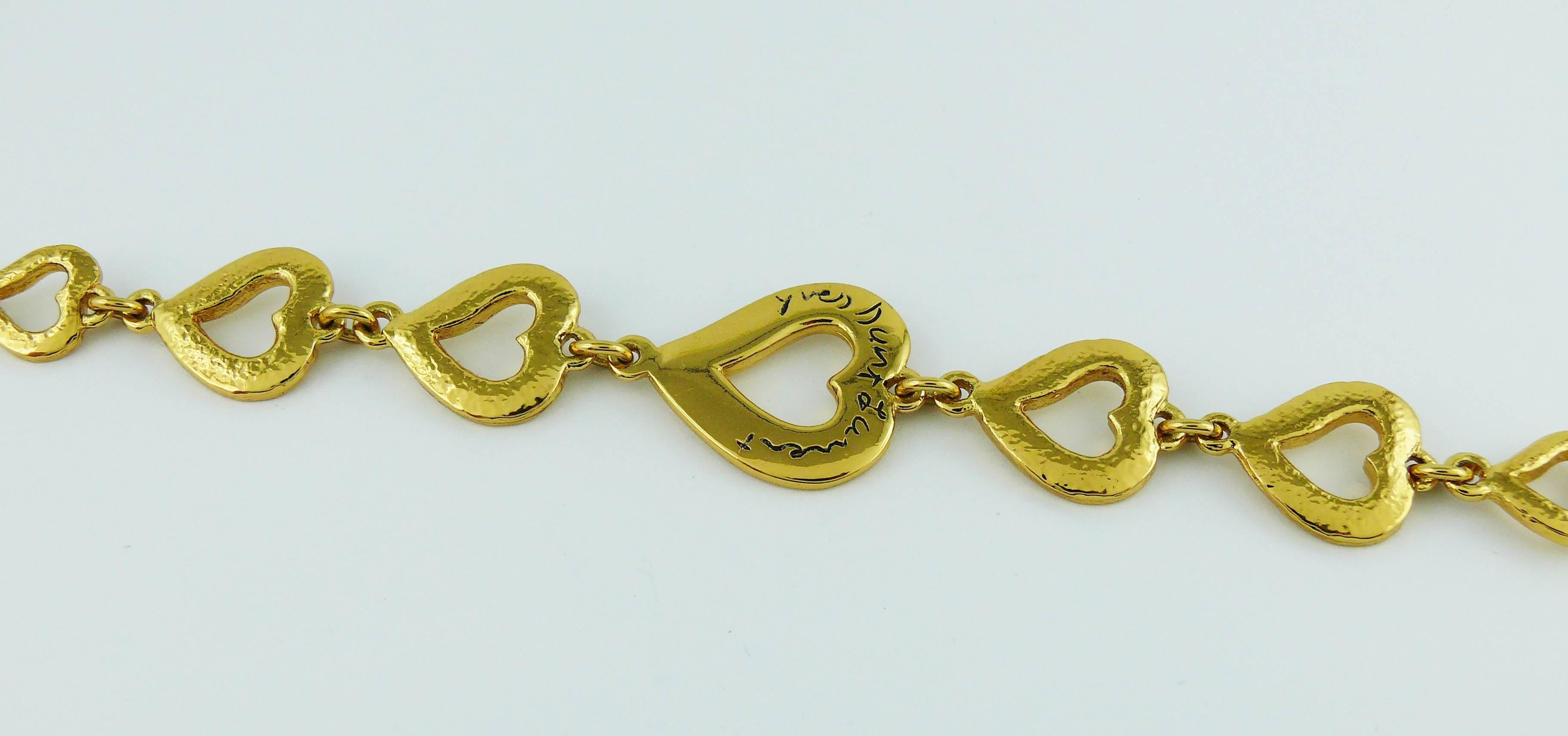 Yves Saint Laurent YSL Vintage Gold Toned Heart Bracelet In Excellent Condition In Nice, FR