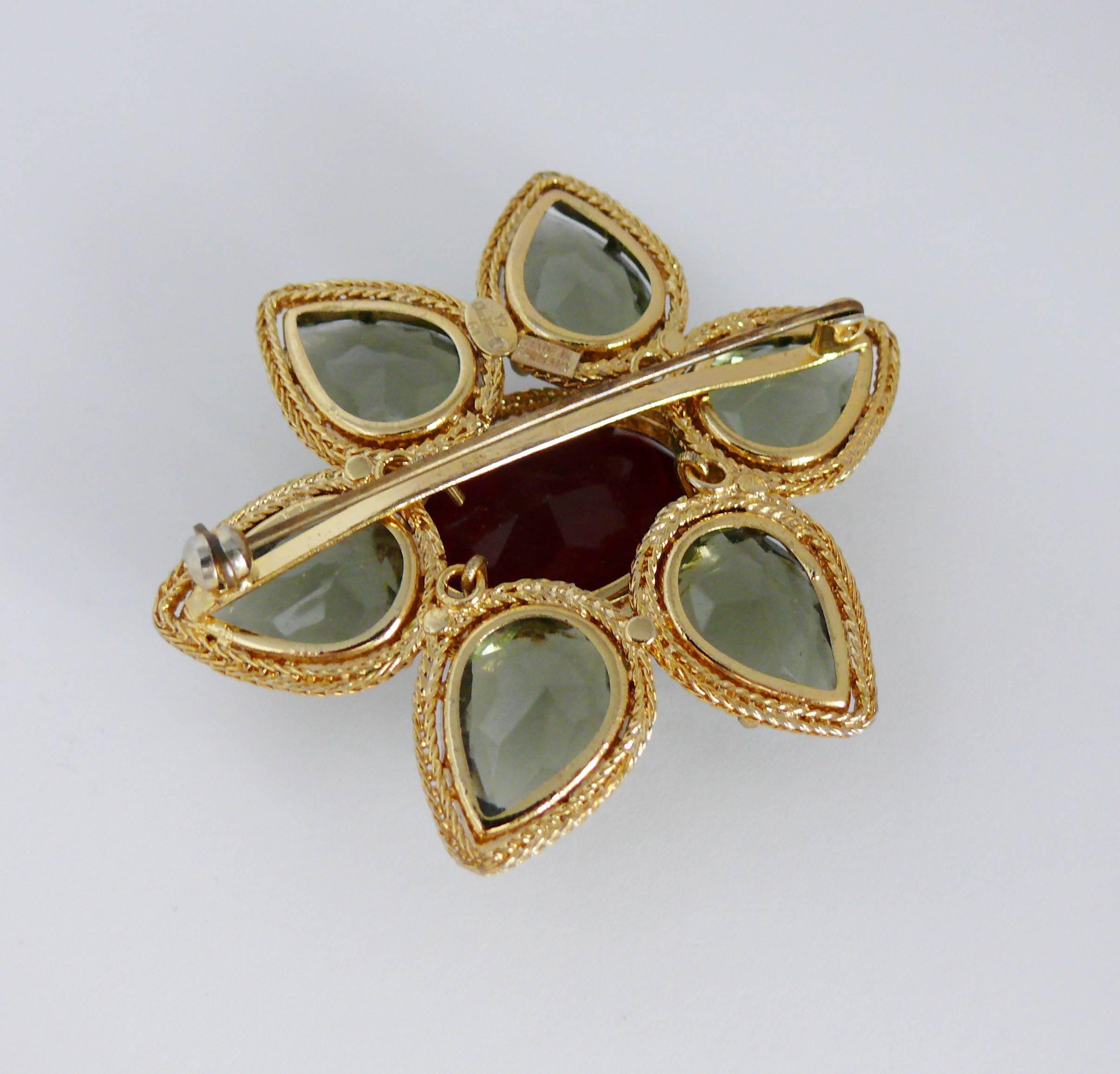 Christian Dior Vintage 1961 Jewelled Flower Brooch at 1stDibs dior
