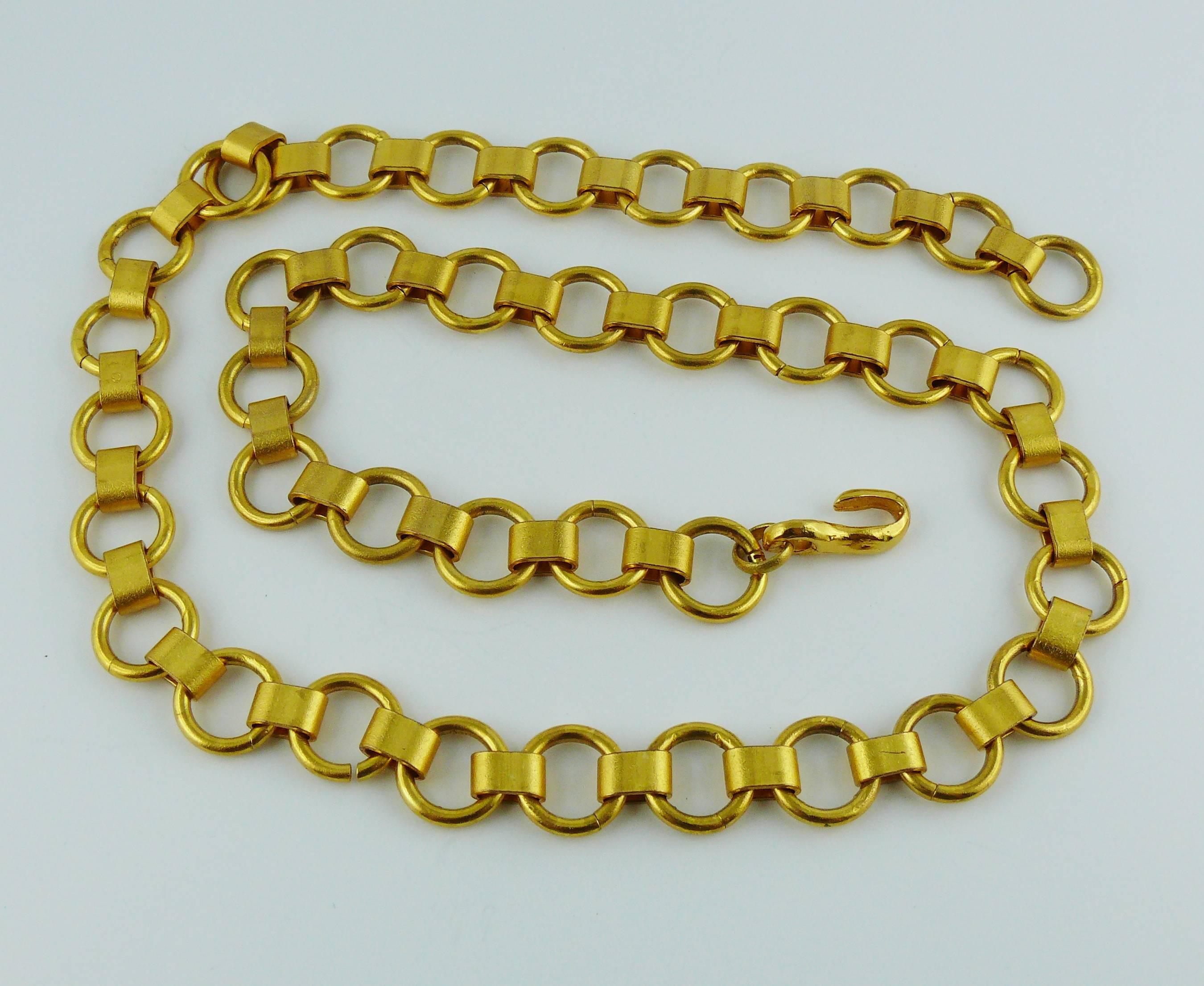 Christian Lacroix Vintage Gold Toned Cross Pendant Necklace 5