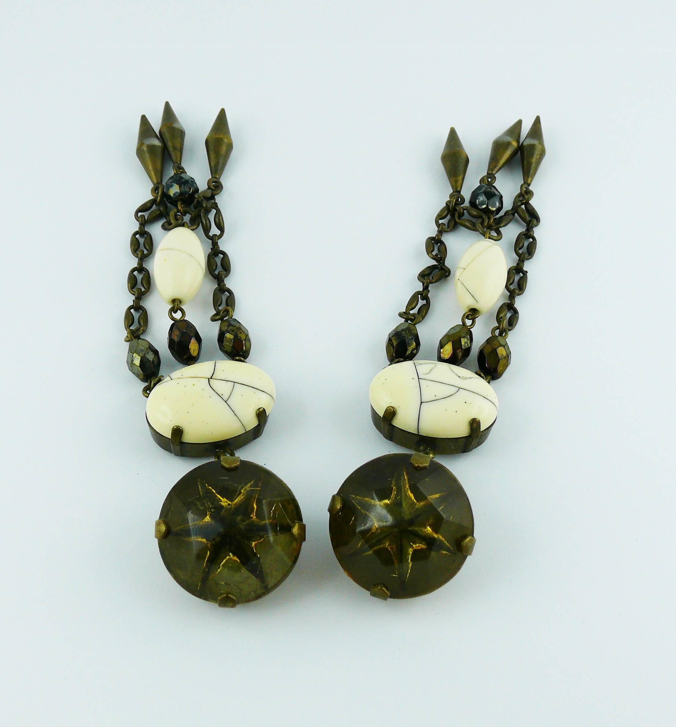 JEAN PAUL GAULTIER Vintage Shoulder Duster Dangling Earrings For Sale 1