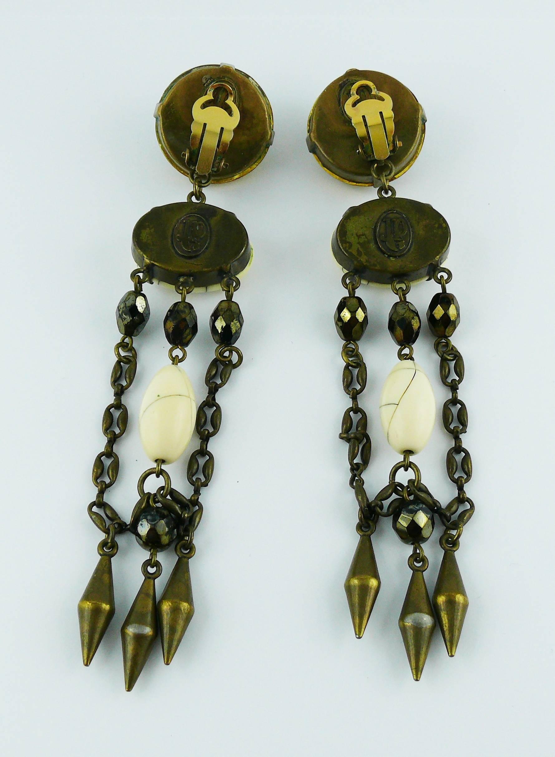 Jean Paul Gaultier Vintage Shoulder Duster Dangling Earrings For Sale 3