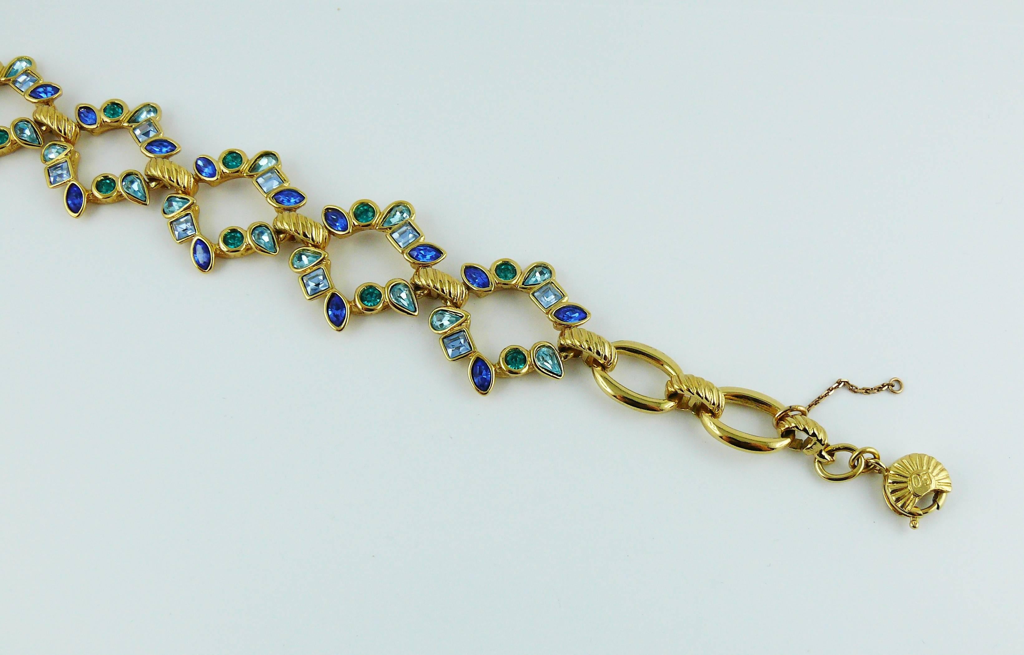 Yves Saint Laurent YSL Vintage Blue Shade Necklace 2