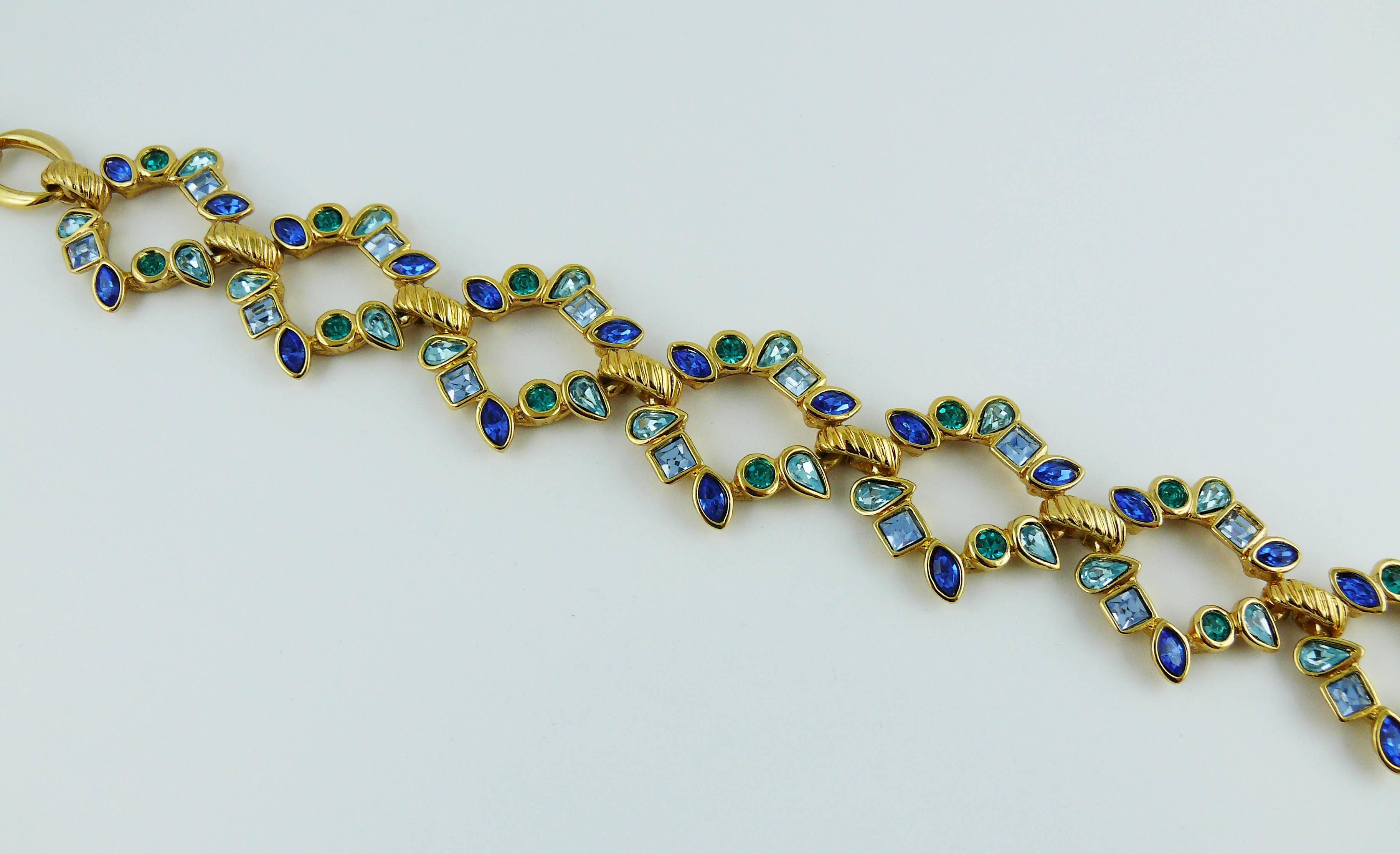 Women's Yves Saint Laurent YSL Vintage Blue Shade Necklace