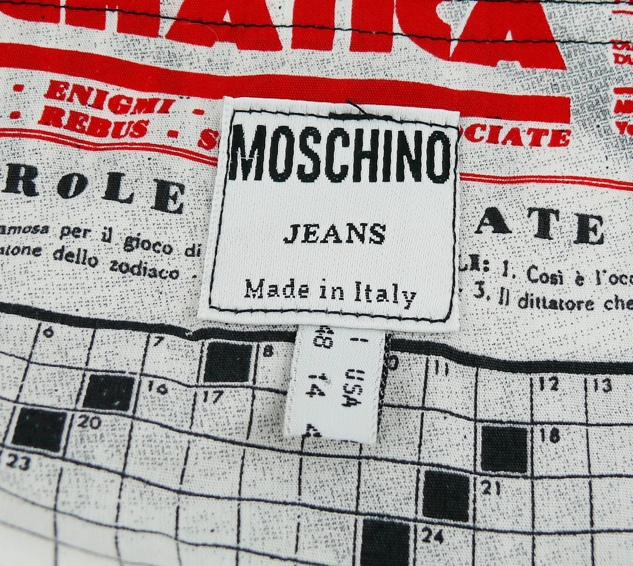Moschino Vintage Iconic Newspaper Print Dress US Size 14 4
